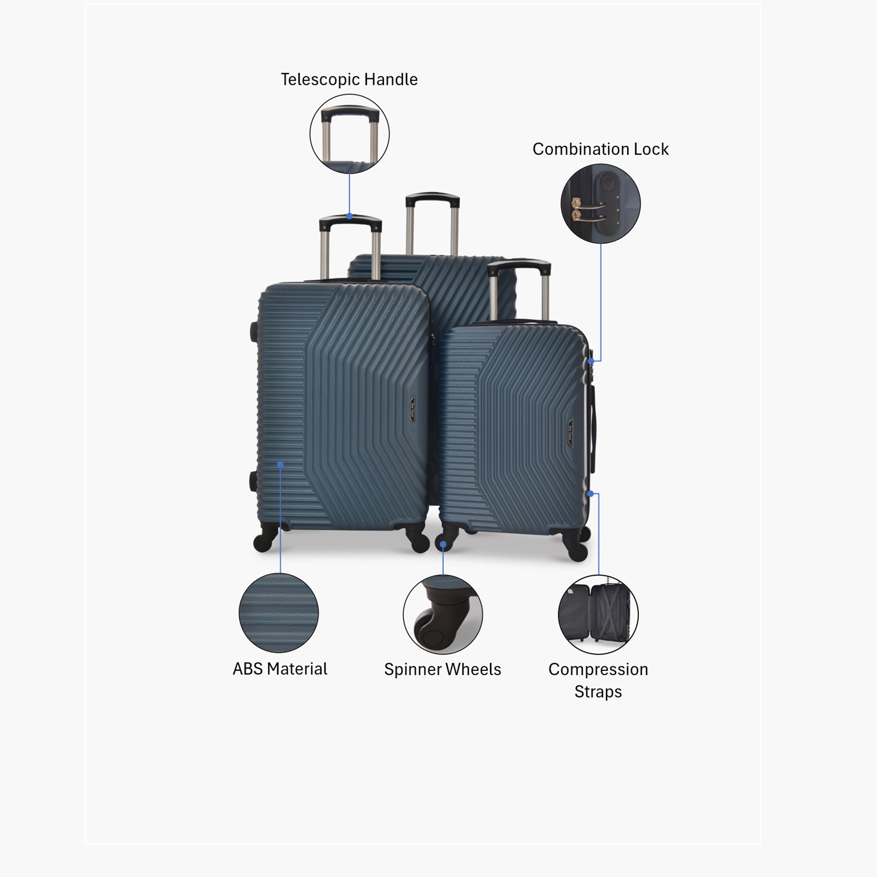 New Travel Set of 3 ABS Hard-Sided 4-Wheeler Spinner Trolley Bags with Combination Lock-travel-luggagesandbags-luggage-image-2