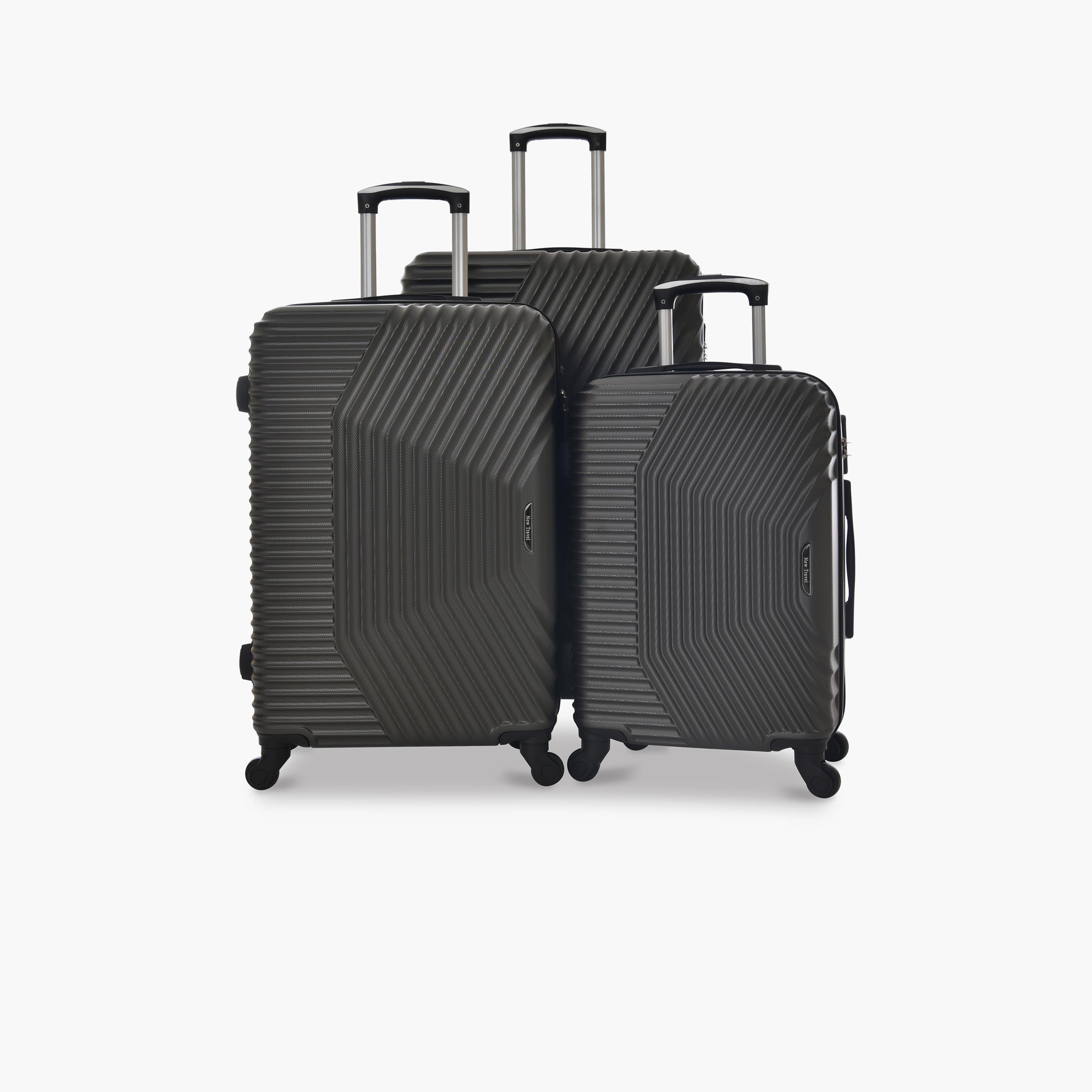 New Travel Set of 3 ABS Hard-Sided 4-Wheeler Spinner Trolley Bags with Combination Lock-travel-luggagesandbags-luggage-image-1