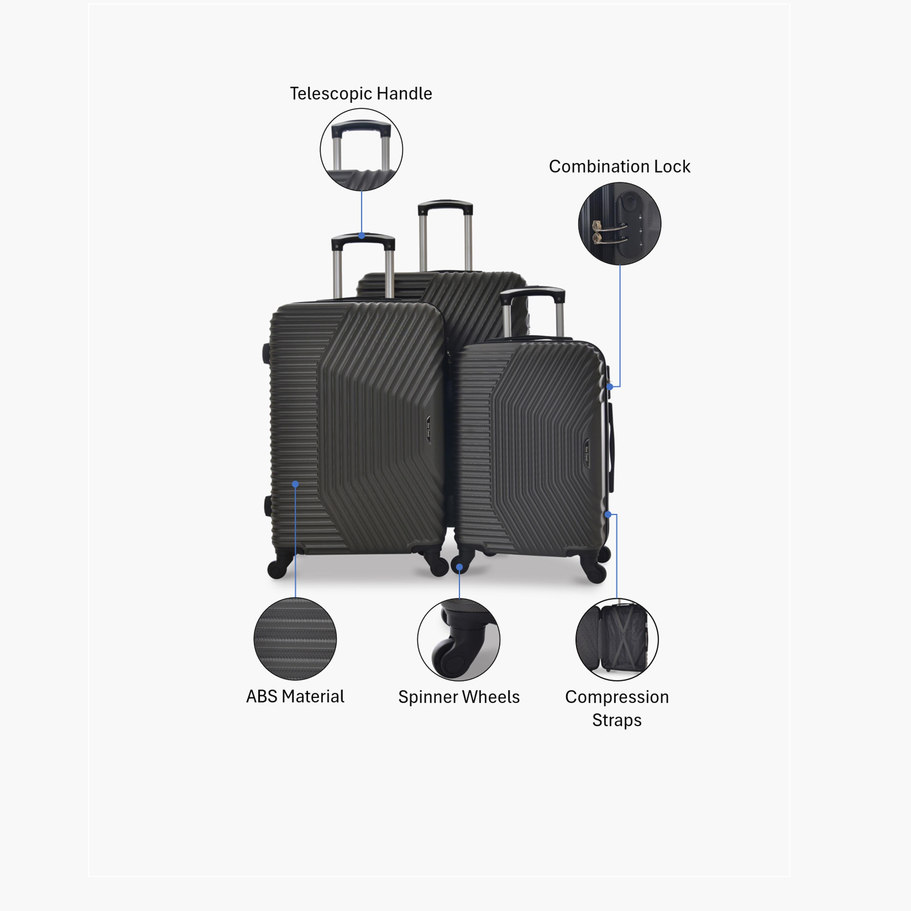 New Travel Set of 3 ABS Hard-Sided 4-Wheeler Spinner Trolley Bags with Combination Lock-travel-luggagesandbags-luggage-image-2