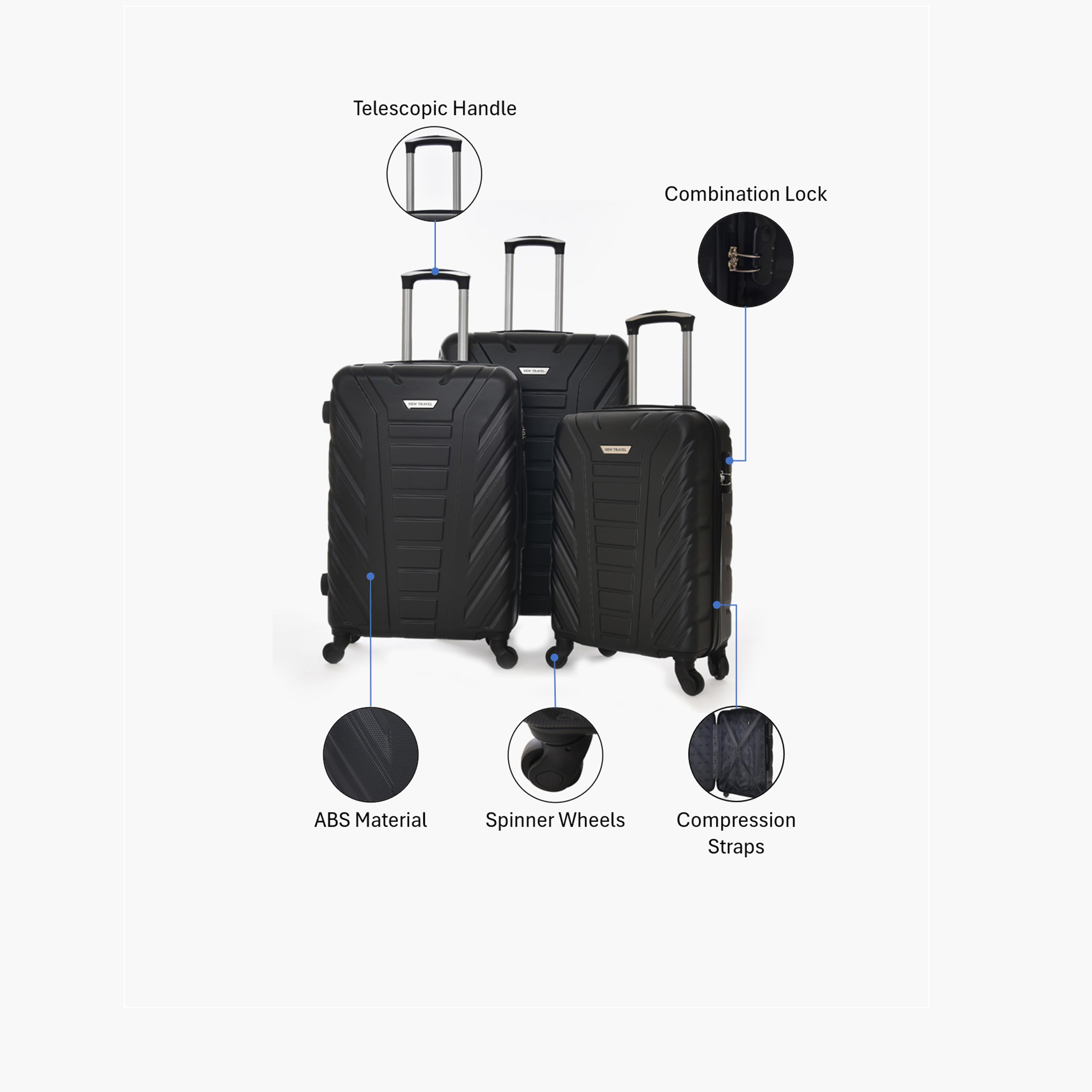 New Travel Set of 3 ABS Hard-Sided 4-Wheeler Spinner Trolley Bags with Combination Lock-travel-luggagesandbags-luggage-image-2