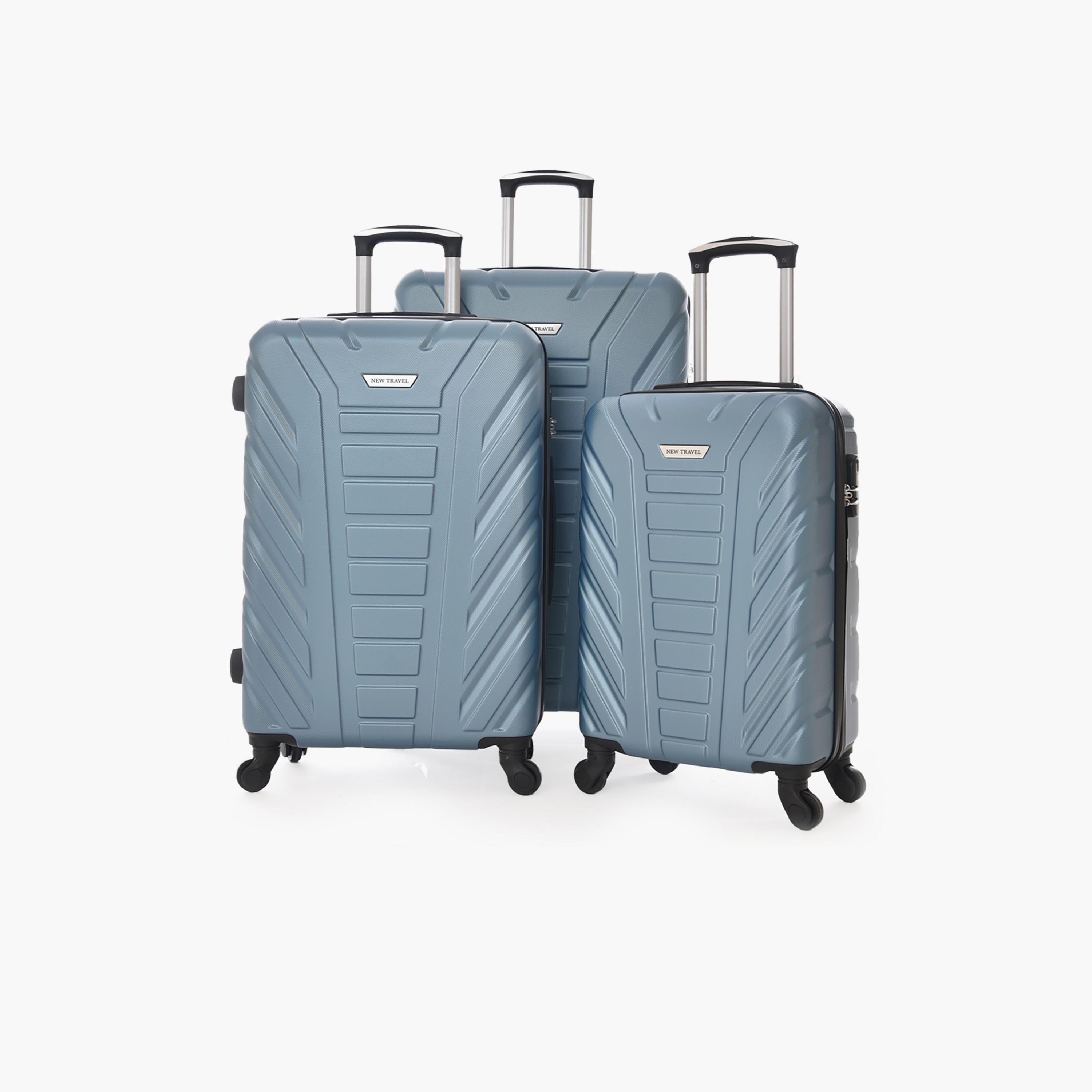 New Travel Set of 3 ABS Hard-Sided 4-Wheeler Spinner Trolley Bags with Combination Lock-travel-luggagesandbags-luggage-image-1