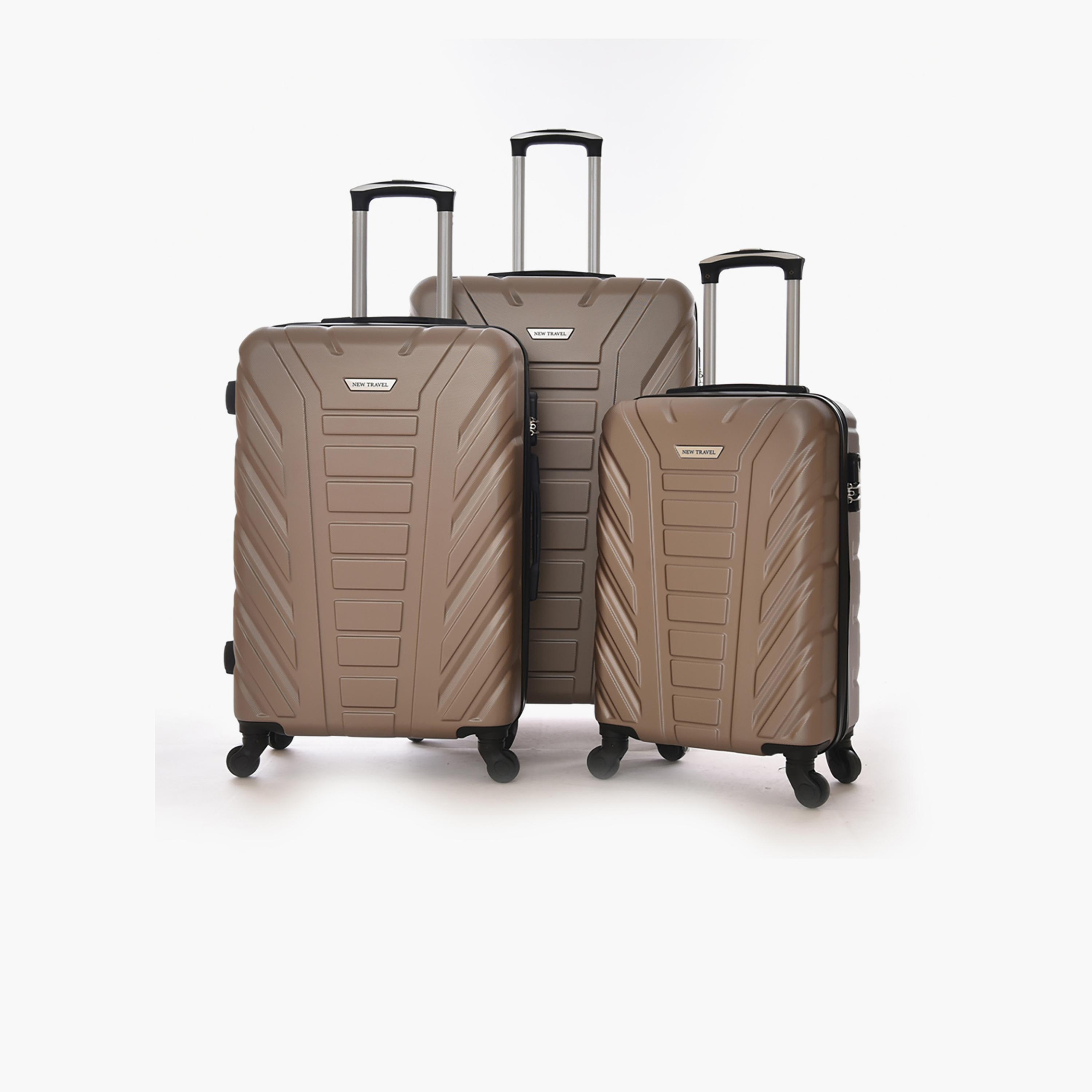 New Travel Set of 3 ABS Hard-Sided 4-Wheeler Spinner Trolley Bags with Combination Lock-travel-luggagesandbags-luggage-image-1