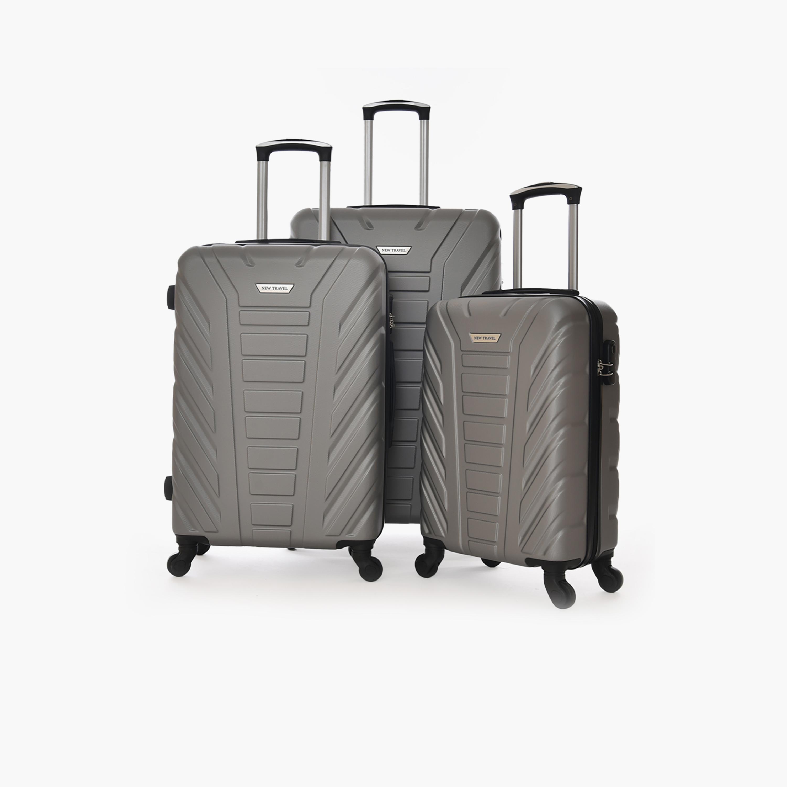 نيو ترافيل - طقم شنط سفر 3 قطع جوانب صلبة من مادة ABS بأربع عجلات دوارة وقفل برقم سري-travel-luggagesandbags-luggage-image-1
