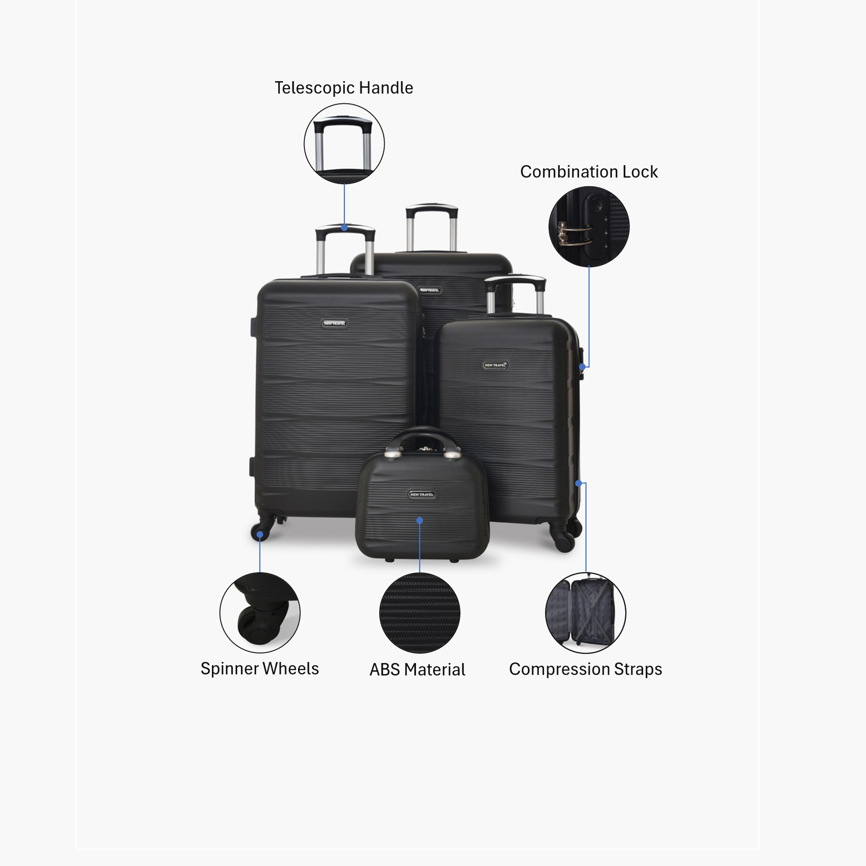 New Travel Set of 4 ABS Hard-Sided 4-Wheeler Spinner Trolley Bags with Combination Lock-travel-luggagesandbags-luggage-image-2