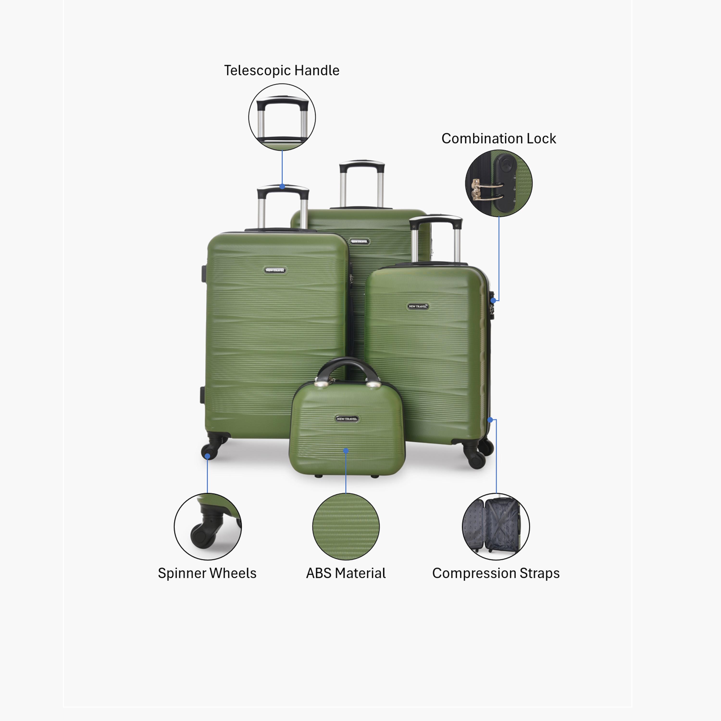 New Travel Set of 4 ABS Hard-Sided 4-Wheeler Spinner Trolley Bags with Combination Lock-travel-luggagesandbags-luggage-image-2