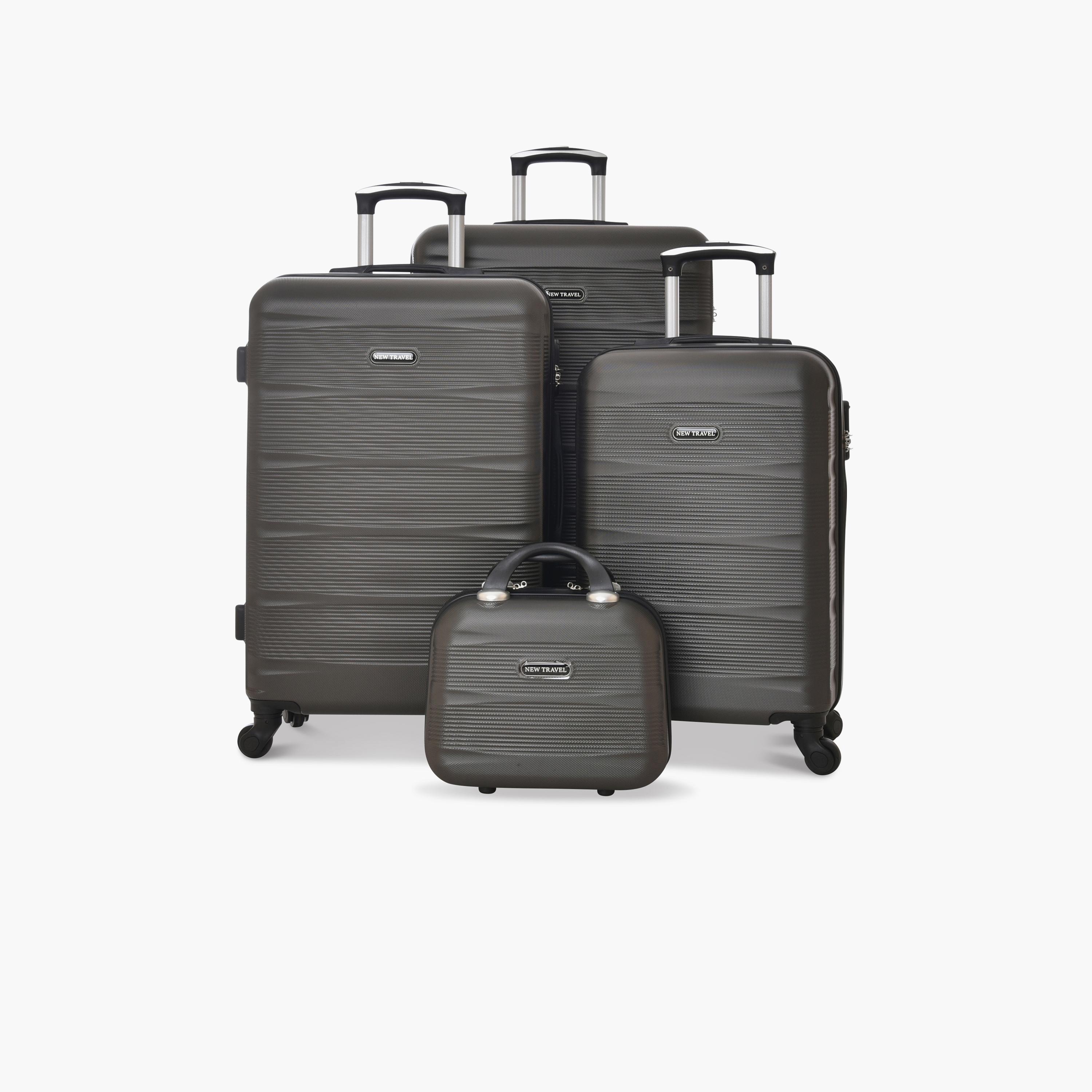 نيو ترافيل - طقم شنط سفر 4 قطع جوانب صلبة من مادة ABS بأربع عجلات دوارة وقفل برقم سري-travel-luggagesandbags-luggage-image-1