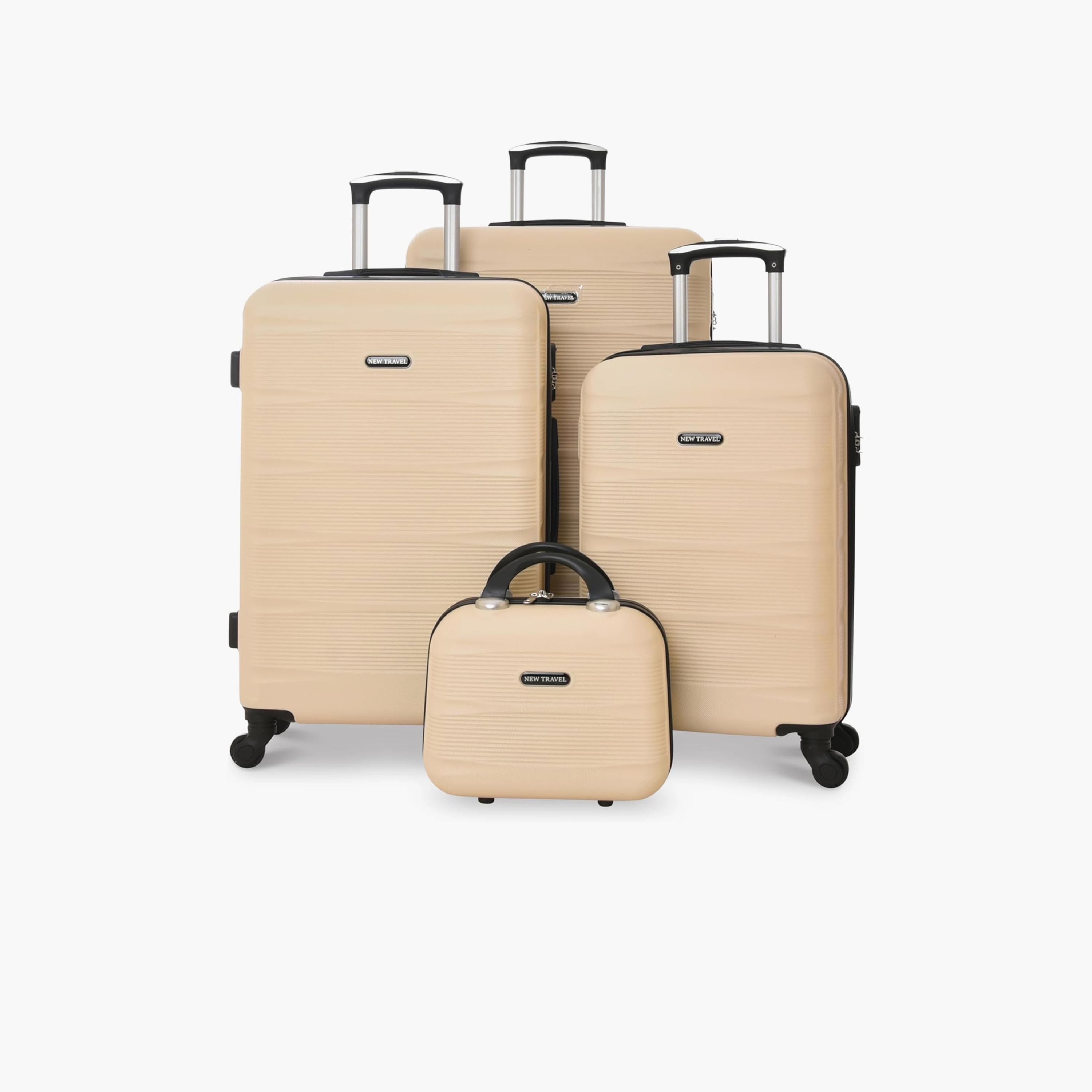 New Travel Set of 4 ABS Hard-Sided 4-Wheeler Spinner Trolley Bags with Combination Lock-travel-luggagesandbags-luggage-image-1
