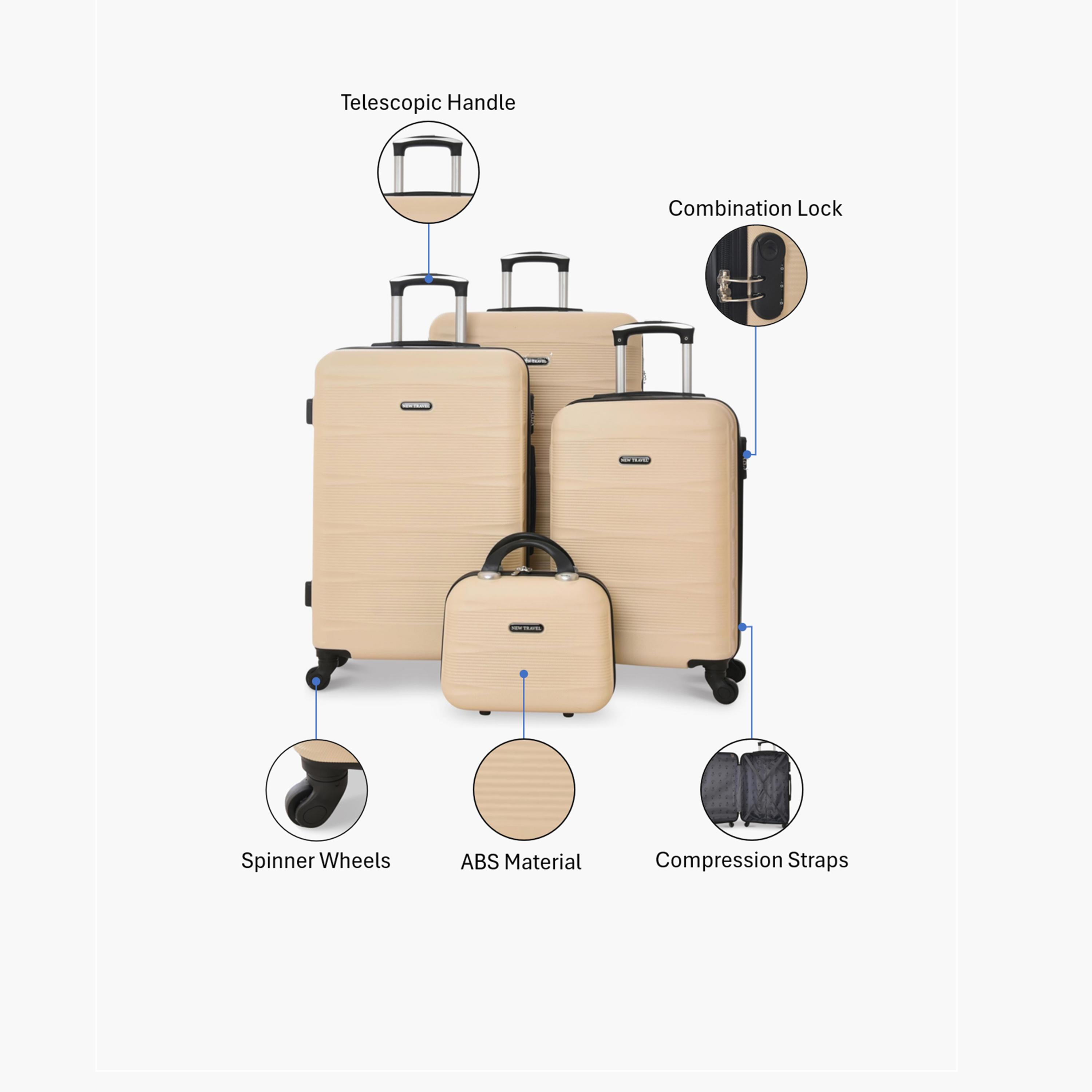 New Travel Set of 4 ABS Hard-Sided 4-Wheeler Spinner Trolley Bags with Combination Lock-travel-luggagesandbags-luggage-image-2