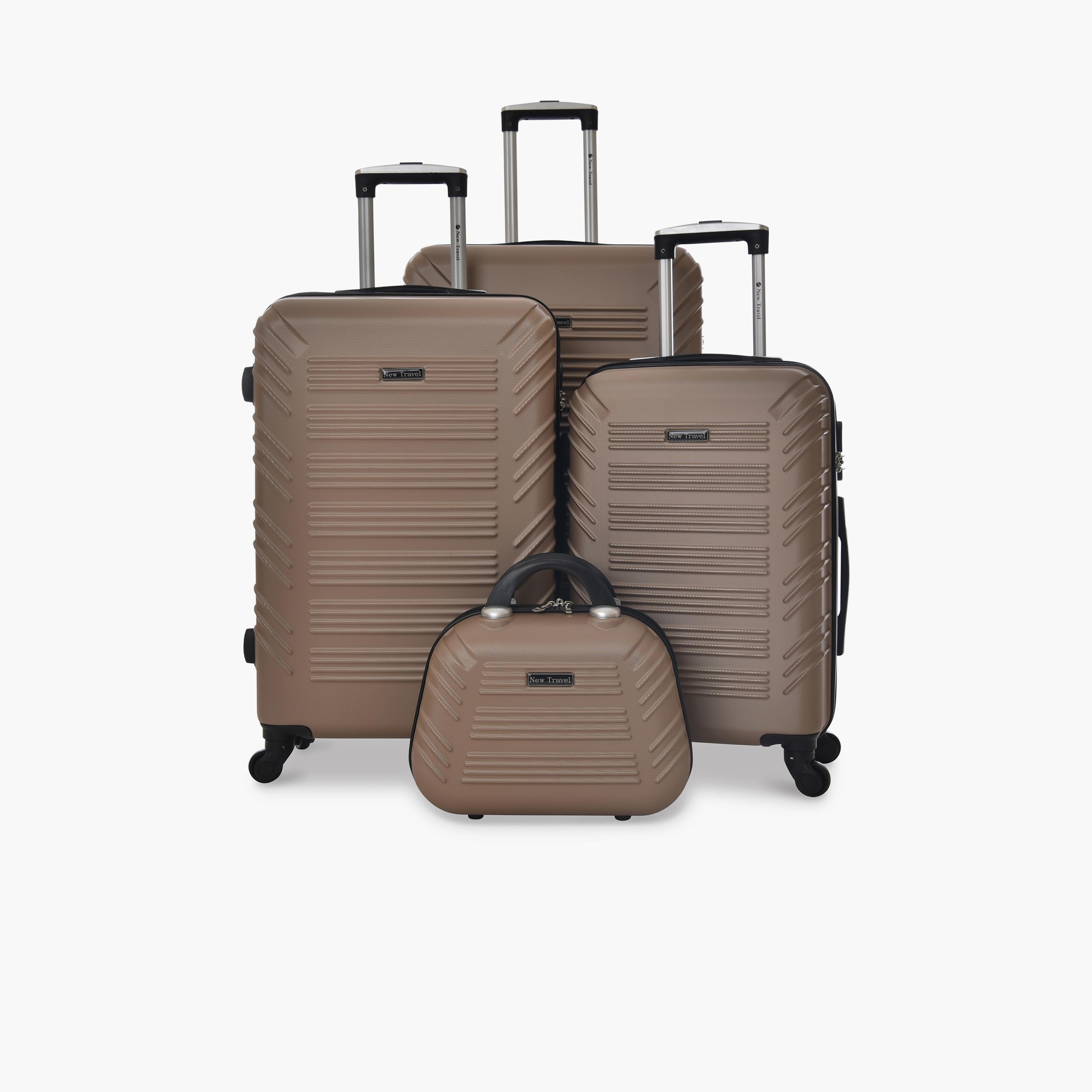 New Travel Set of 4 ABS Hard-Sided 4-Wheeler Spinner Trolley Bags with Combination Lock-travel-luggagesandbags-luggage-image-1