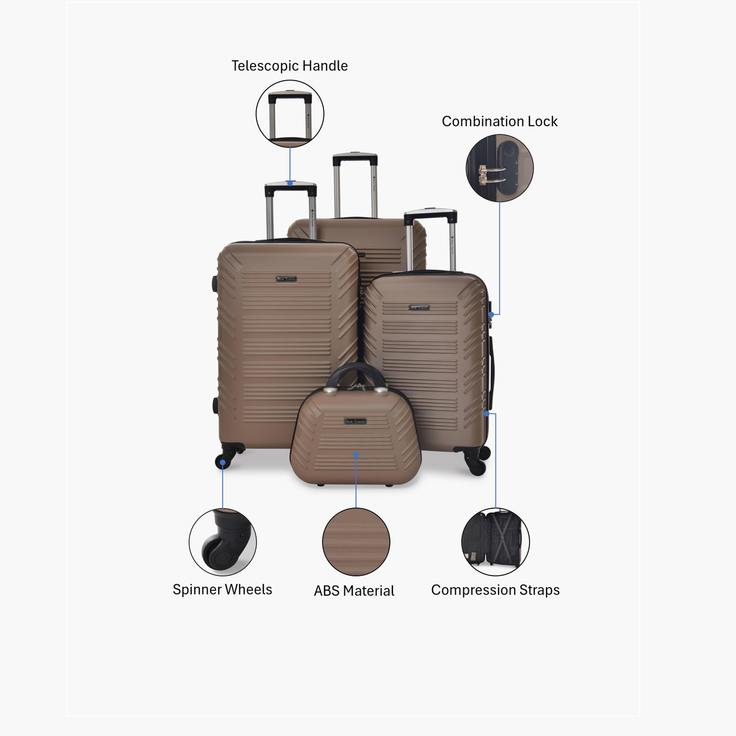New Travel Set of 4 ABS Hard-Sided 4-Wheeler Spinner Trolley Bags with Combination Lock-travel-luggagesandbags-luggage-image-2