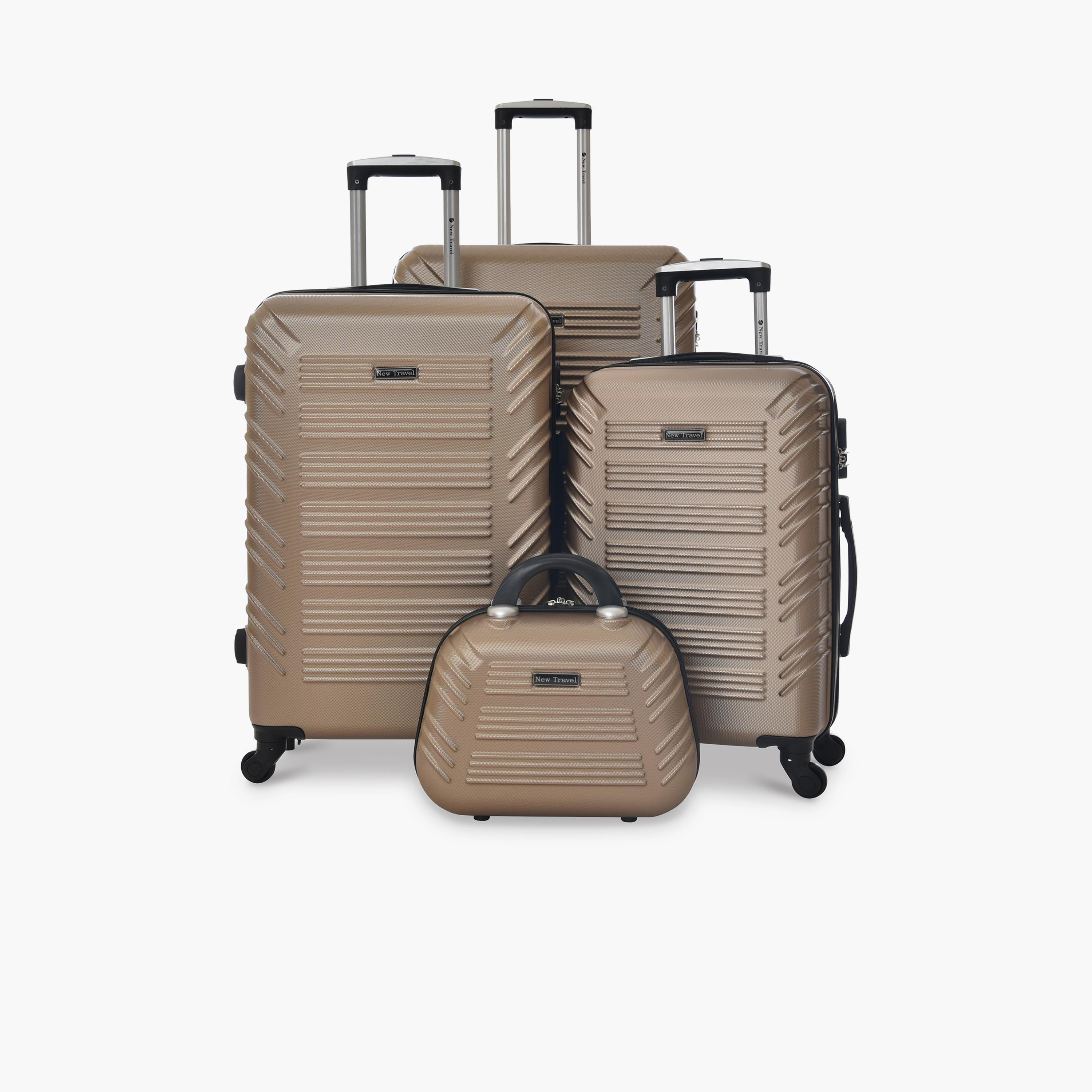 New Travel Set of 4 ABS Hard-Sided 4-Wheeler Spinner Trolley Bags with Combination Lock-travel-luggagesandbags-luggage-image-1