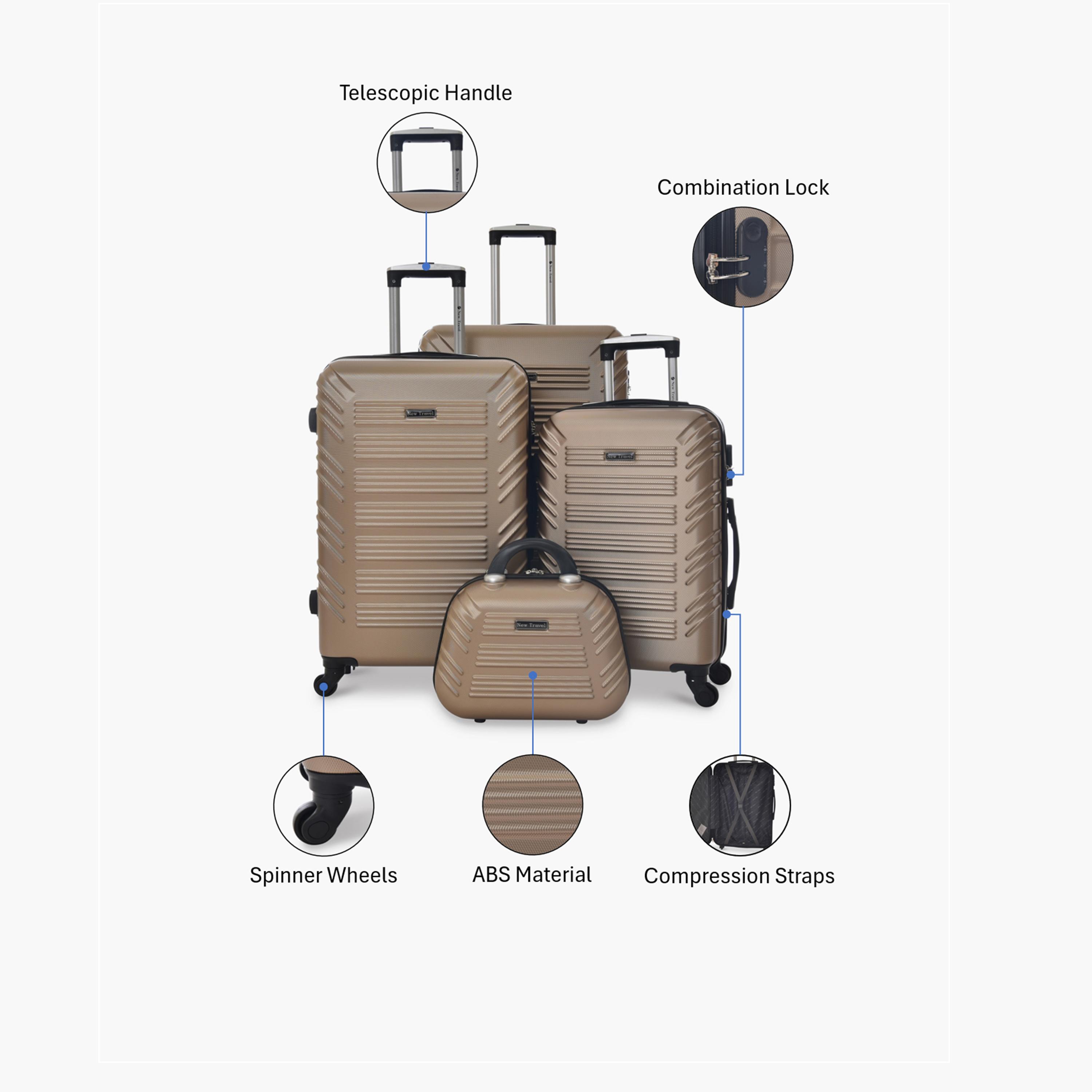 New Travel Set of 4 ABS Hard-Sided 4-Wheeler Spinner Trolley Bags with Combination Lock-travel-luggagesandbags-luggage-image-2