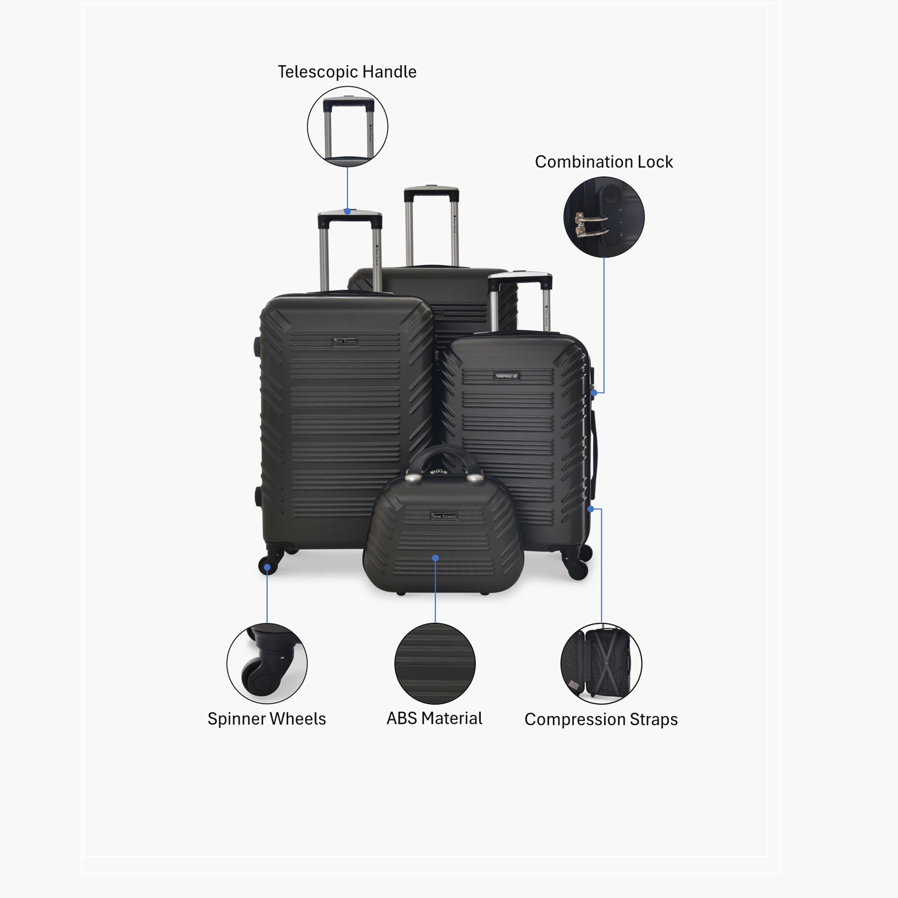 New Travel Set of 4 ABS Hard-Sided 4-Wheeler Spinner Trolley Bags with Combination Lock-travel-luggagesandbags-luggage-image-2