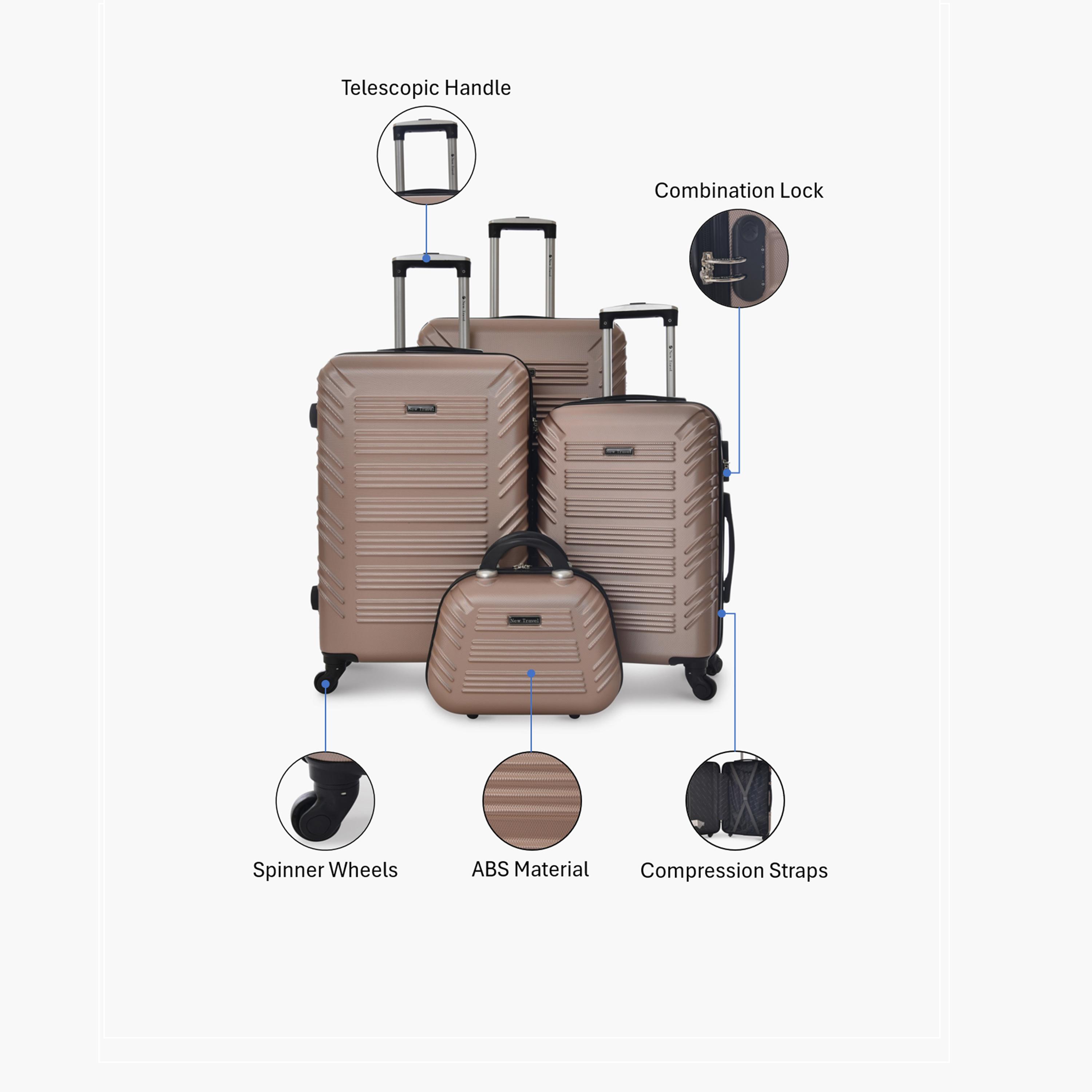 New Travel Set of 4 ABS Hard-Sided 4-Wheeler Spinner Trolley Bags with Combination Lock-travel-luggagesandbags-luggage-image-2