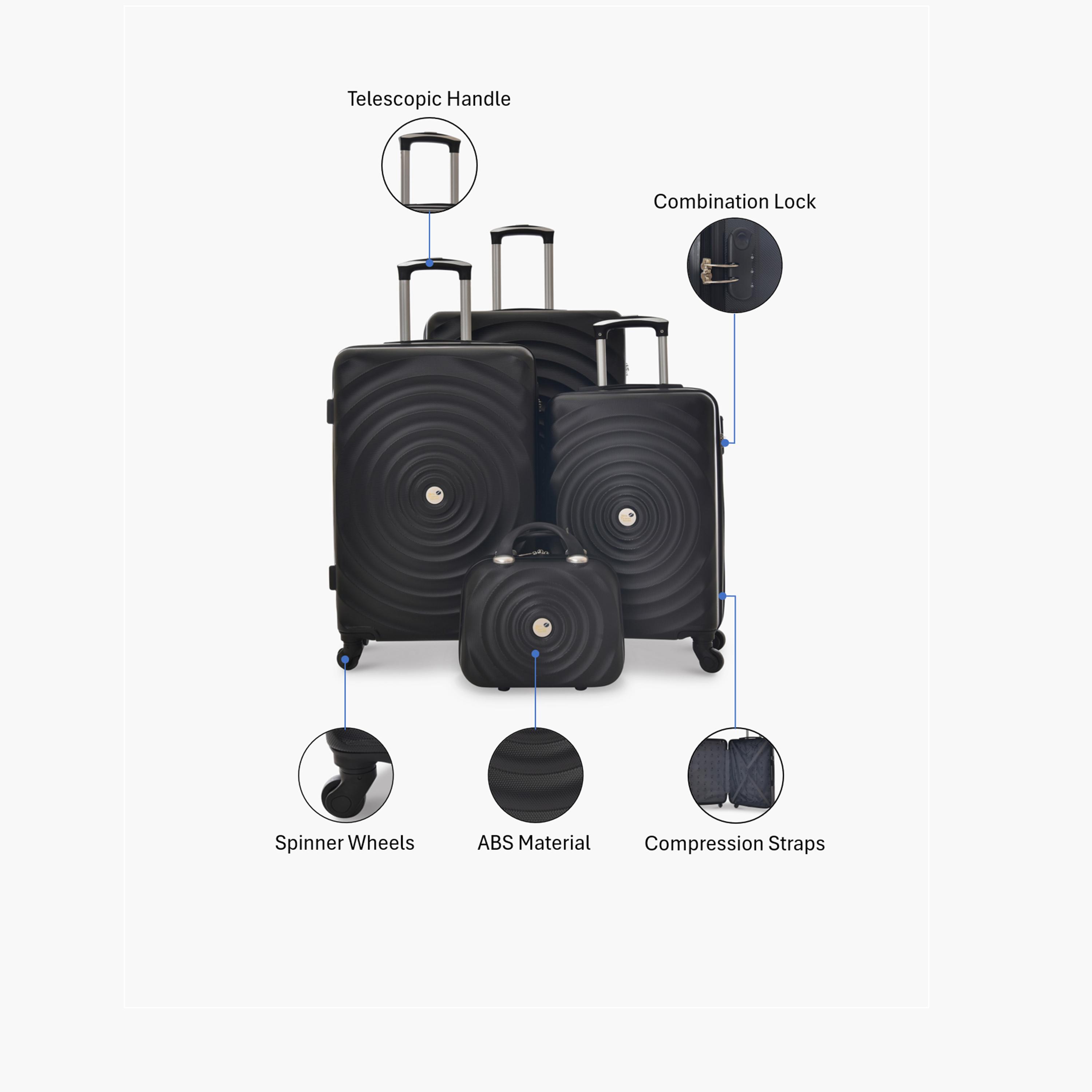 New Travel Set of 4 ABS Hard-Sided 4-Wheeler Spinner Trolley Bags with Combination Lock-travel-luggagesandbags-luggage-image-2