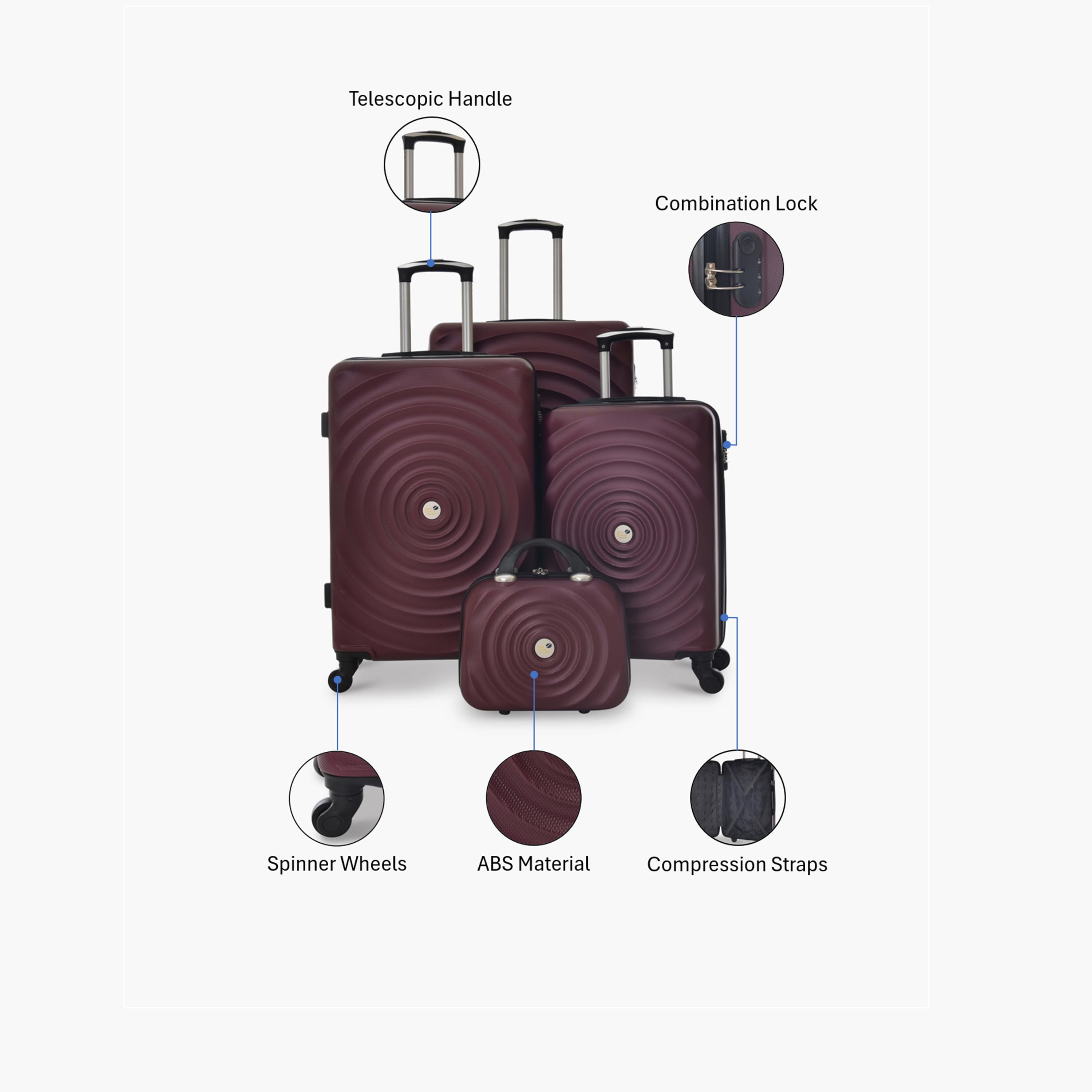 New Travel Set of 4 ABS Hard-Sided 4-Wheeler Spinner Trolley Bags with Combination Lock-travel-luggagesandbags-luggage-image-2
