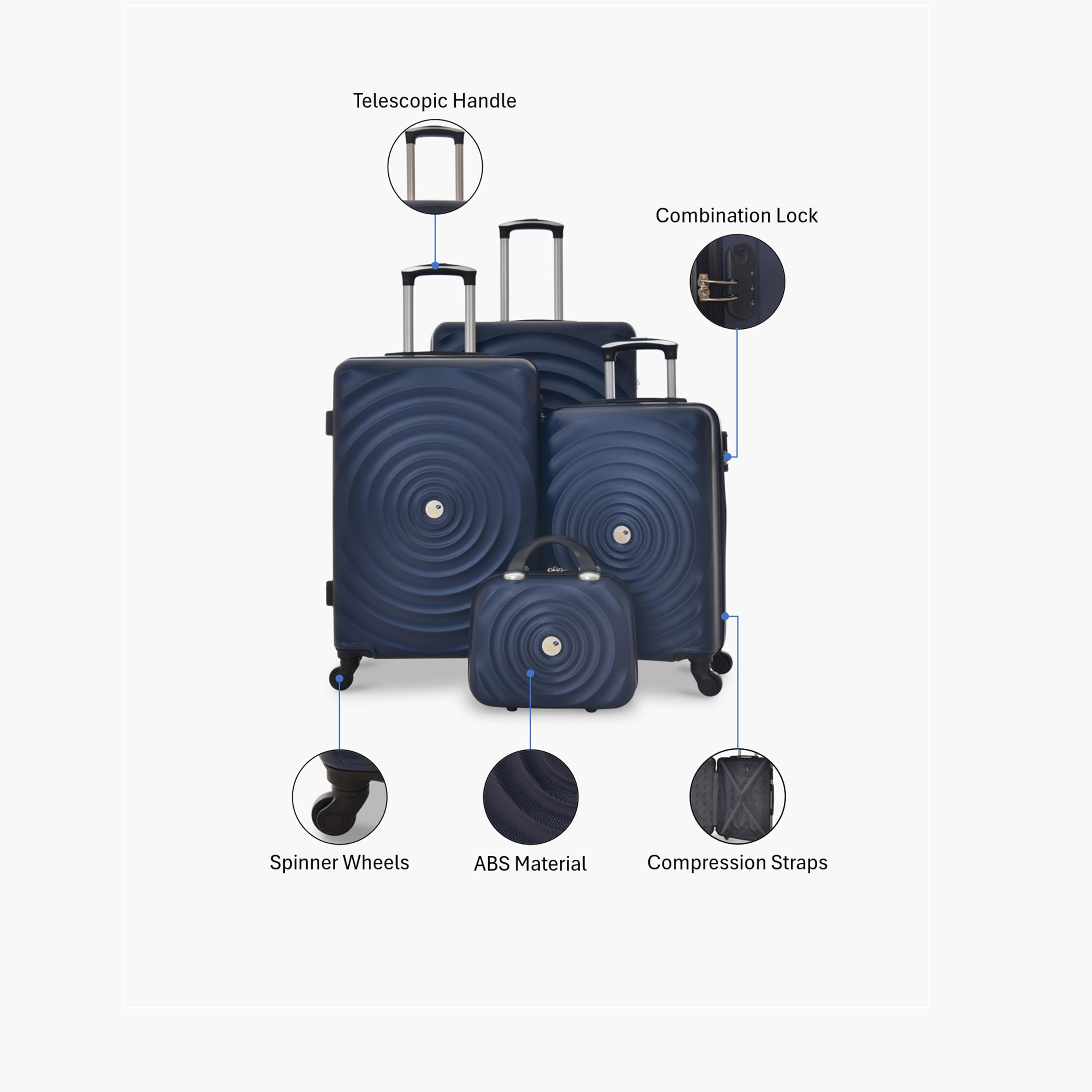 New Travel Set of 4 ABS Hard-Sided 4-Wheeler Spinner Trolley Bags with Combination Lock-travel-luggagesandbags-luggage-image-2