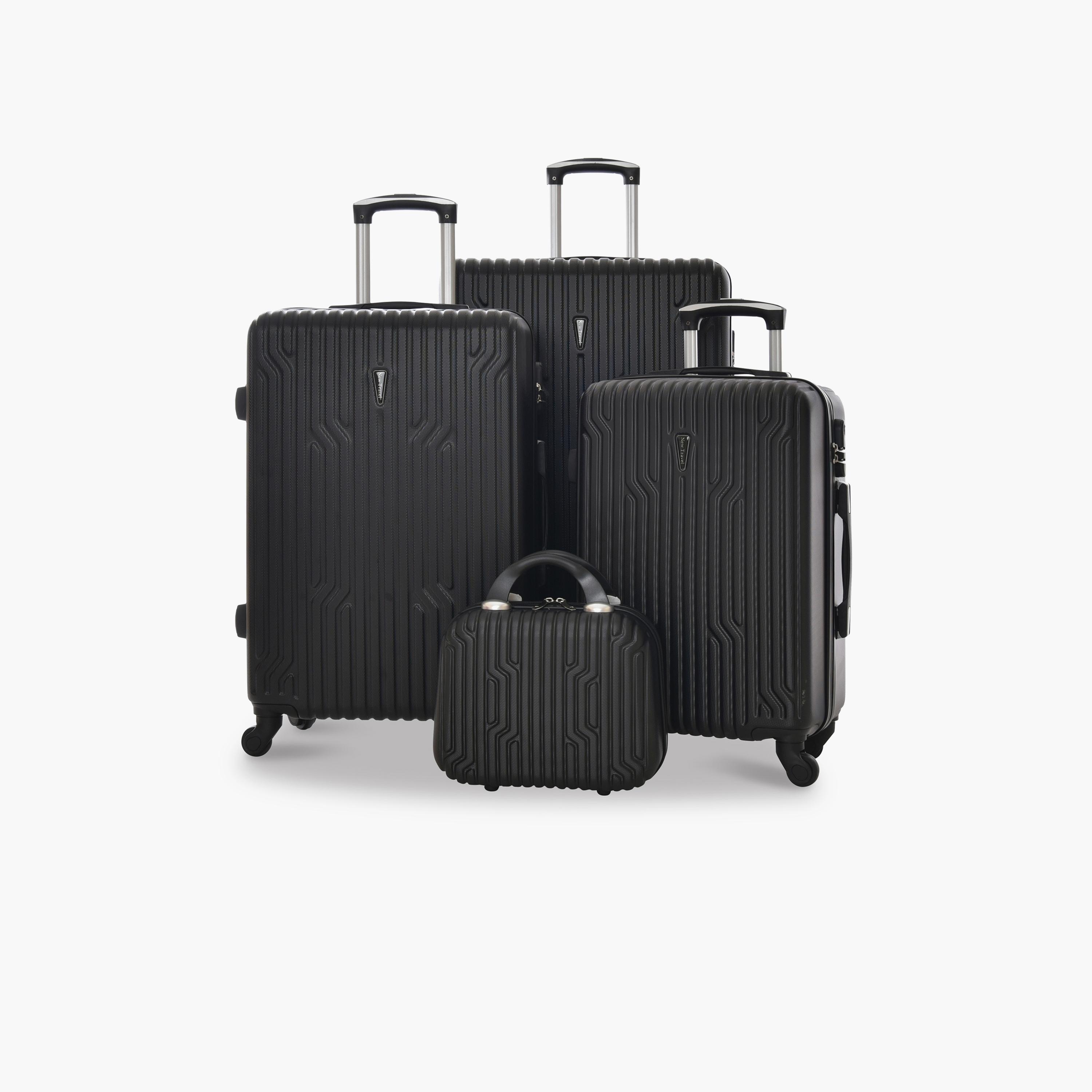 New Travel Set of 4 ABS Hard-Sided 4-Wheeler Spinner Trolley Bags with Combination Lock-travel-luggagesandbags-luggage-image-1