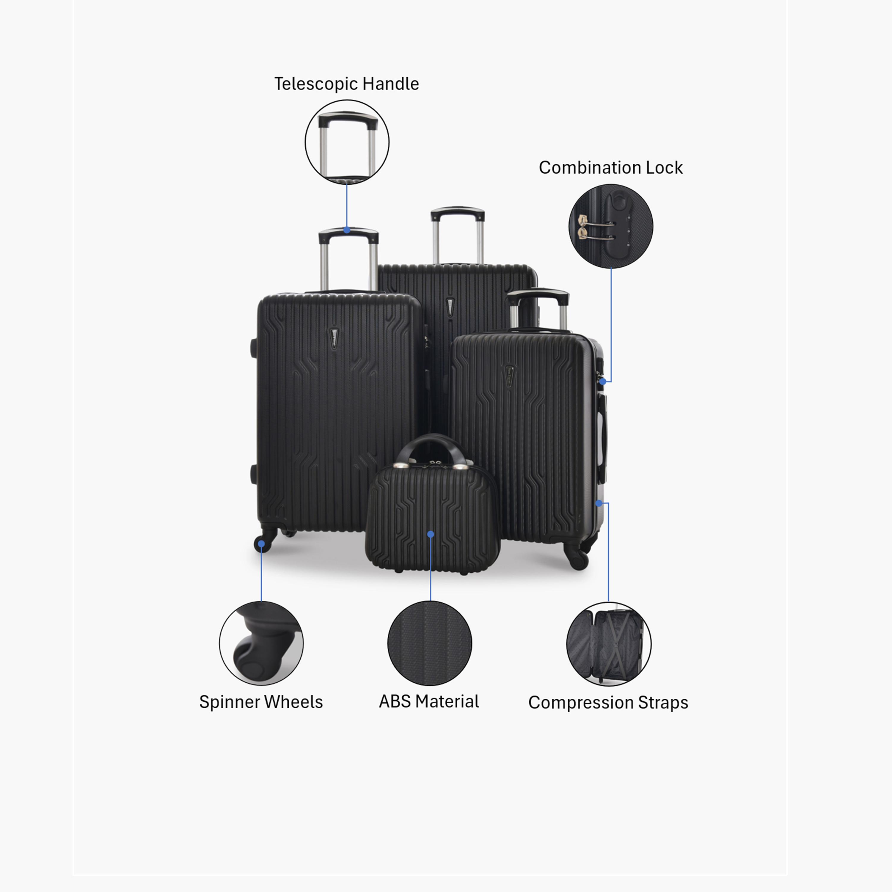 New Travel Set of 4 ABS Hard-Sided 4-Wheeler Spinner Trolley Bags with Combination Lock-travel-luggagesandbags-luggage-image-2