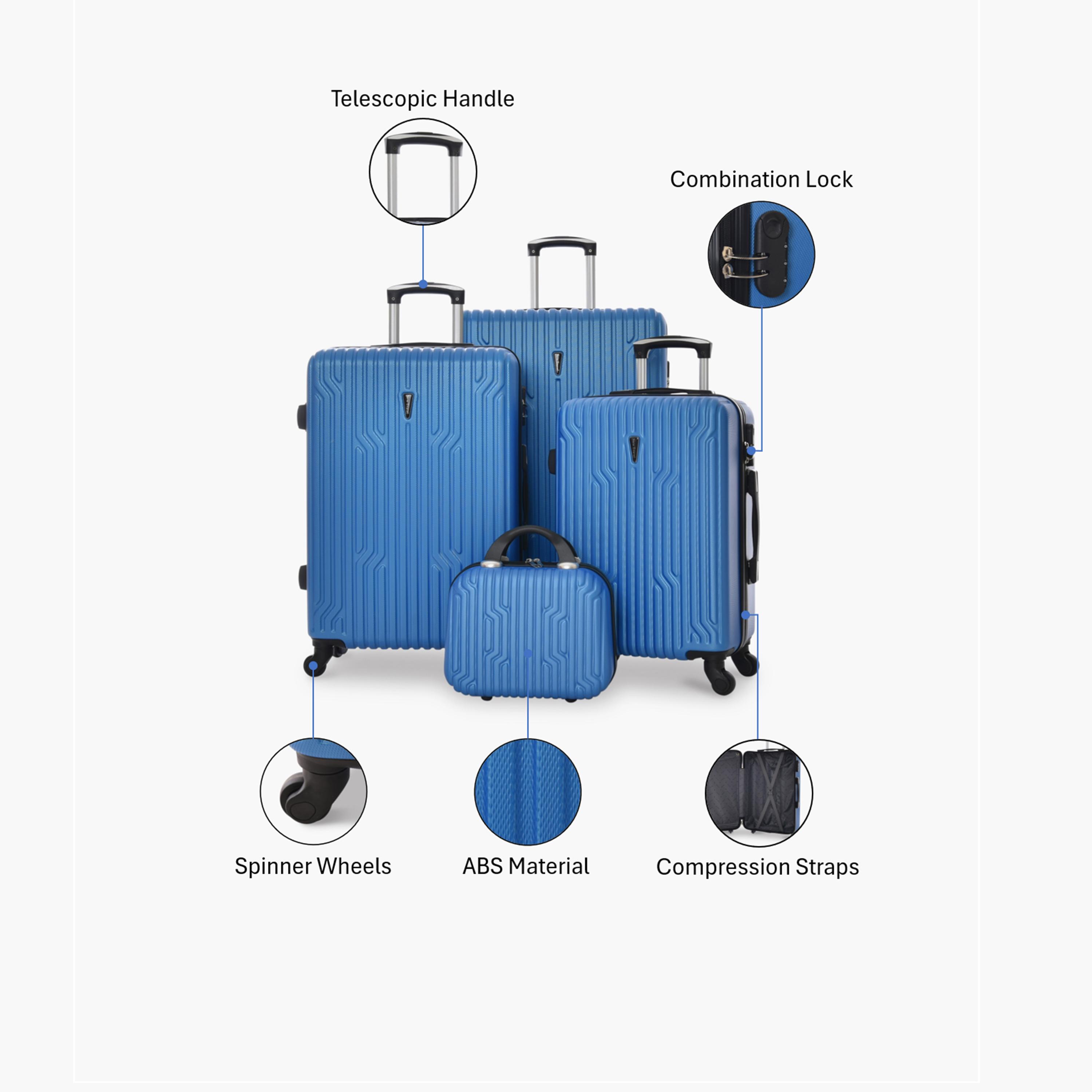 New Travel Set of 4 ABS Hard-Sided 4-Wheeler Spinner Trolley Bags with Combination Lock-travel-luggagesandbags-luggage-image-2