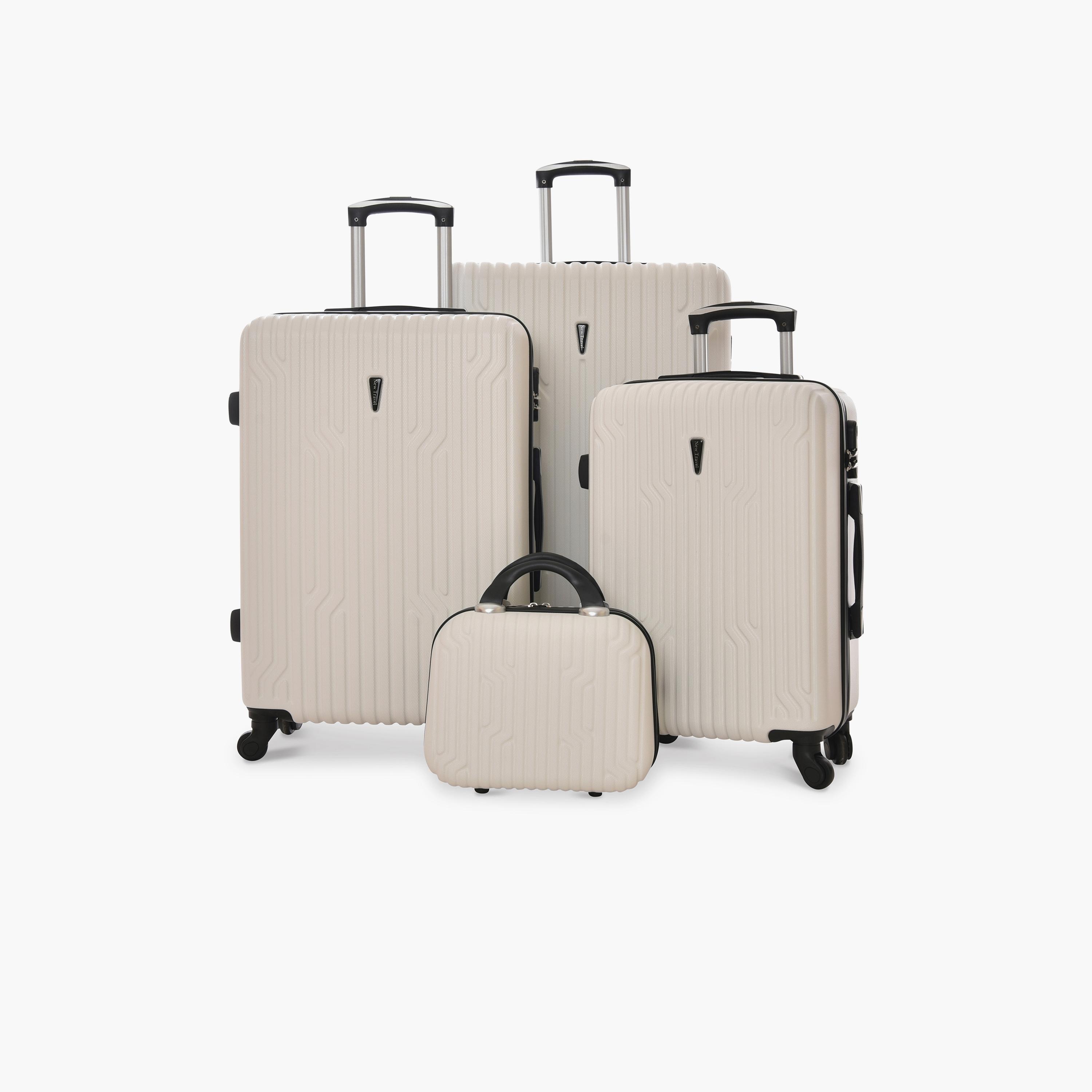 New Travel Set of 4 ABS Hard-Sided 4-Wheeler Spinner Trolley Bags with Combination Lock-travel-luggagesandbags-luggage-image-1