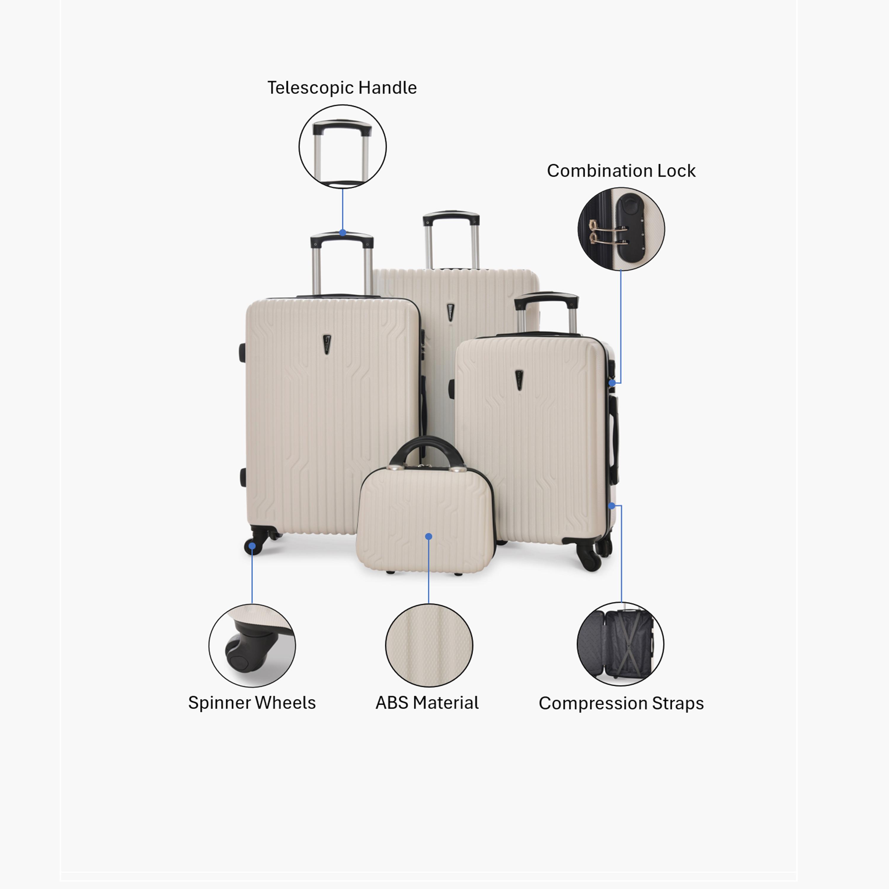 New Travel Set of 4 ABS Hard-Sided 4-Wheeler Spinner Trolley Bags with Combination Lock-travel-luggagesandbags-luggage-image-2