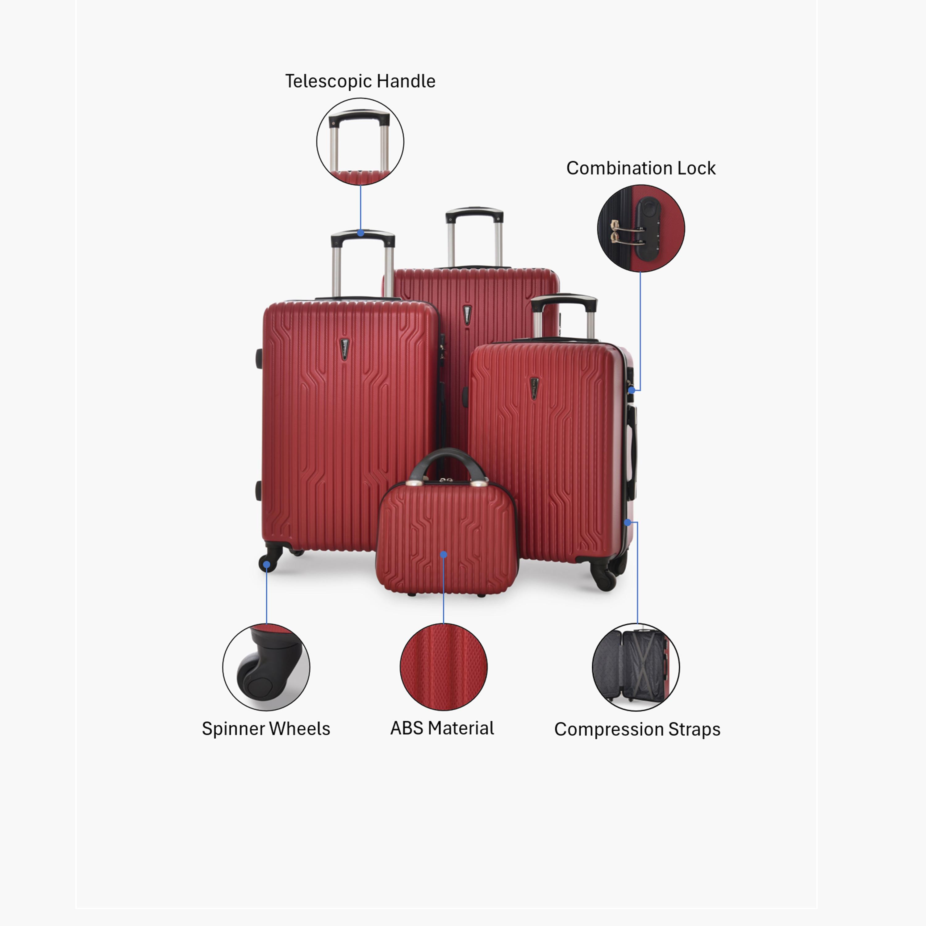 New Travel Set of 4 ABS Hard-Sided 4-Wheeler Spinner Trolley Bags with Combination Lock-travel-luggagesandbags-luggage-image-2