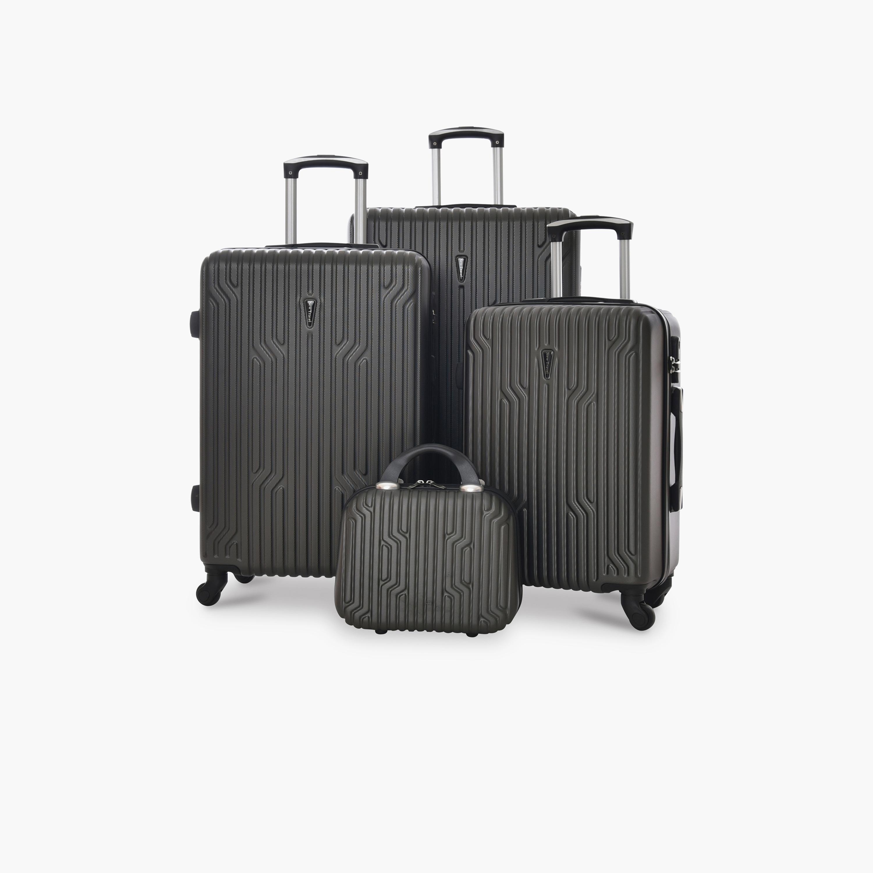 New Travel Set of 4 ABS Hard-Sided 4-Wheeler Spinner Trolley Bags with Combination Lock-travel-luggagesandbags-luggage-image-1