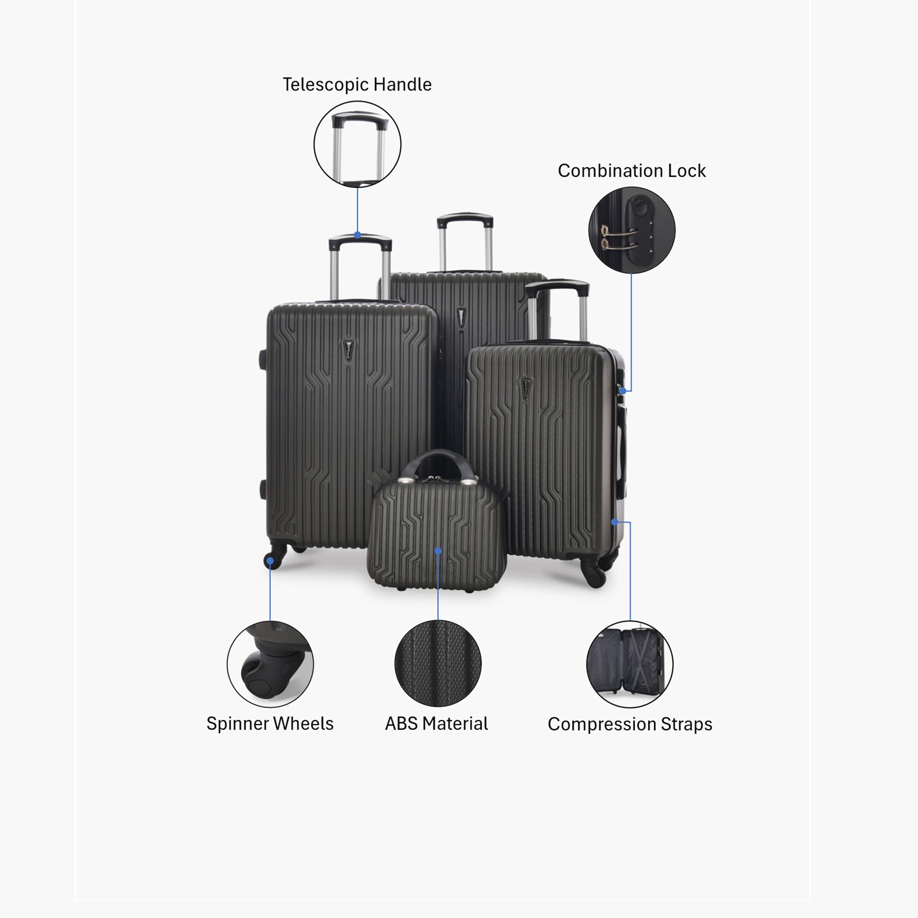 New Travel Set of 4 ABS Hard-Sided 4-Wheeler Spinner Trolley Bags with Combination Lock-travel-luggagesandbags-luggage-image-2