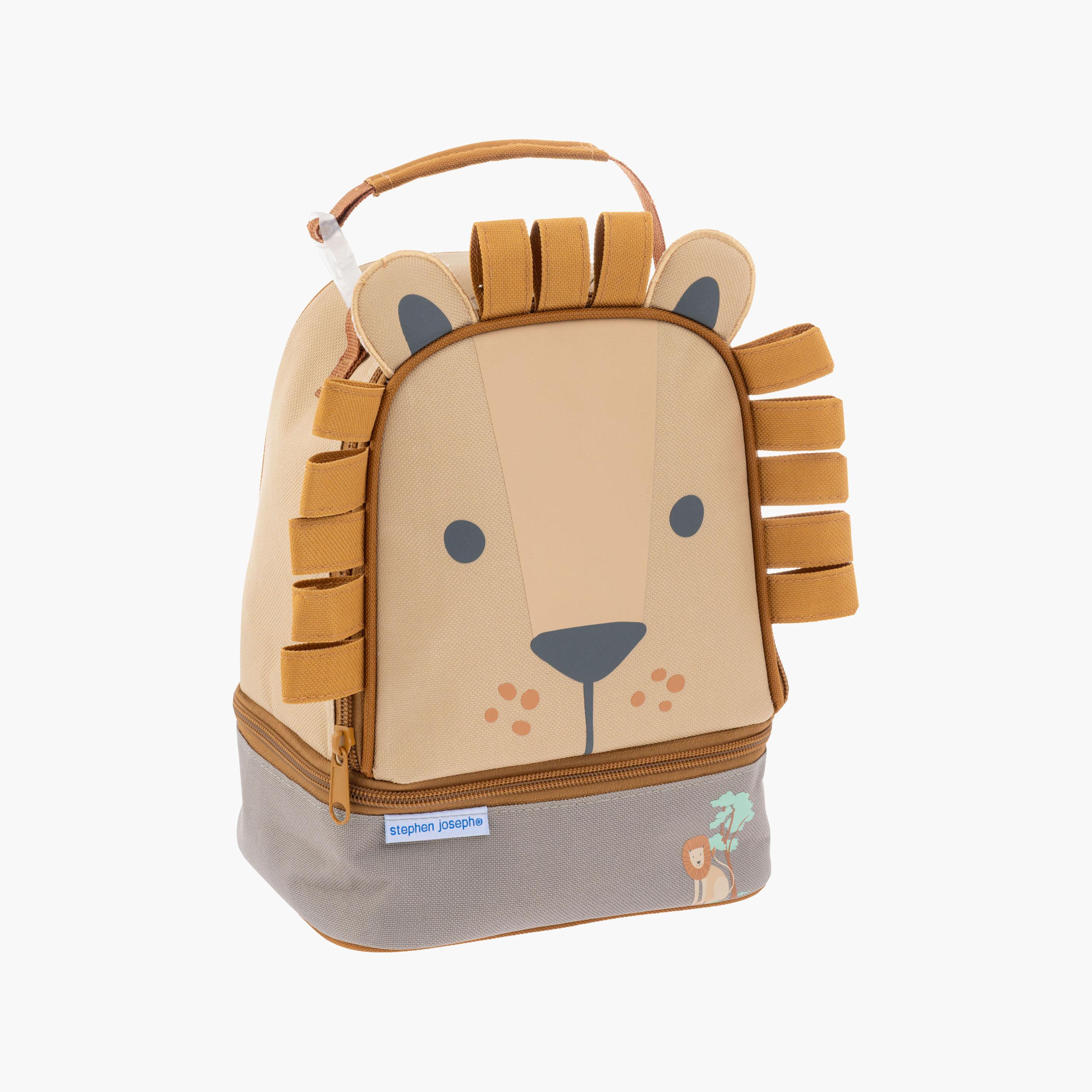 حقيبة غداء بنقشة أسد للأولاد من 3 إلى 5 سنوات مع قسمين من ستيفن جوزيف-school-lunchessentials-lunchbags-image-3
