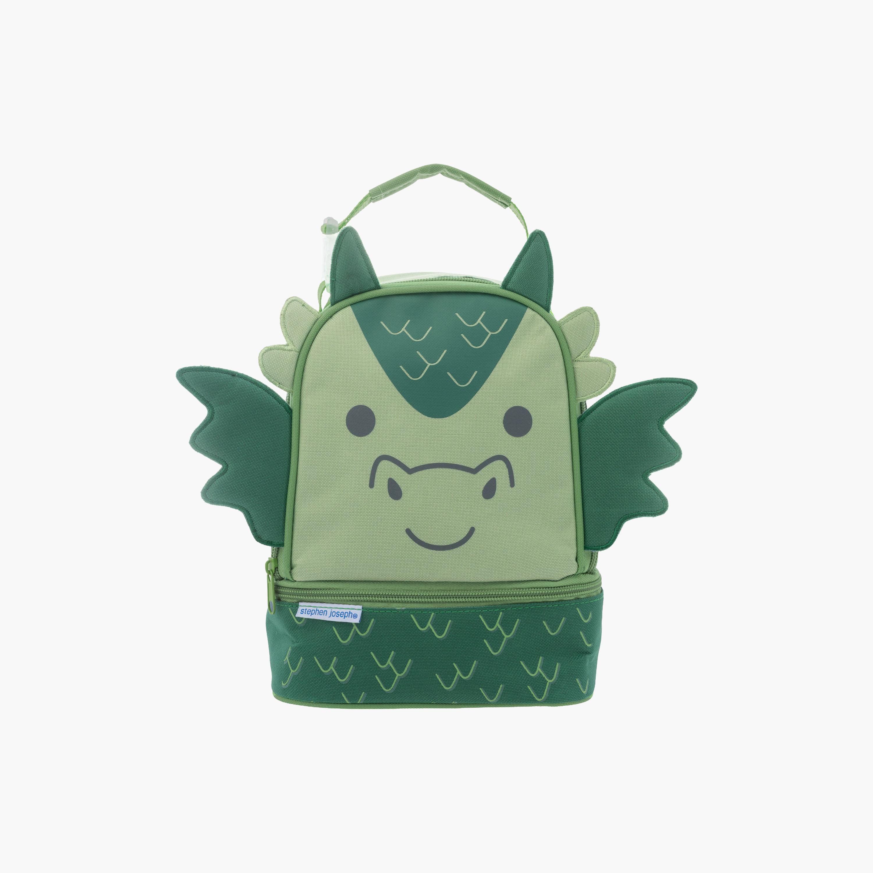 حقيبة غداء بنقشة تنين للأولاد من 3 إلى 5 سنوات مع قسمين من ستيفن جوزيف-school-lunchessentials-lunchbags-image-1