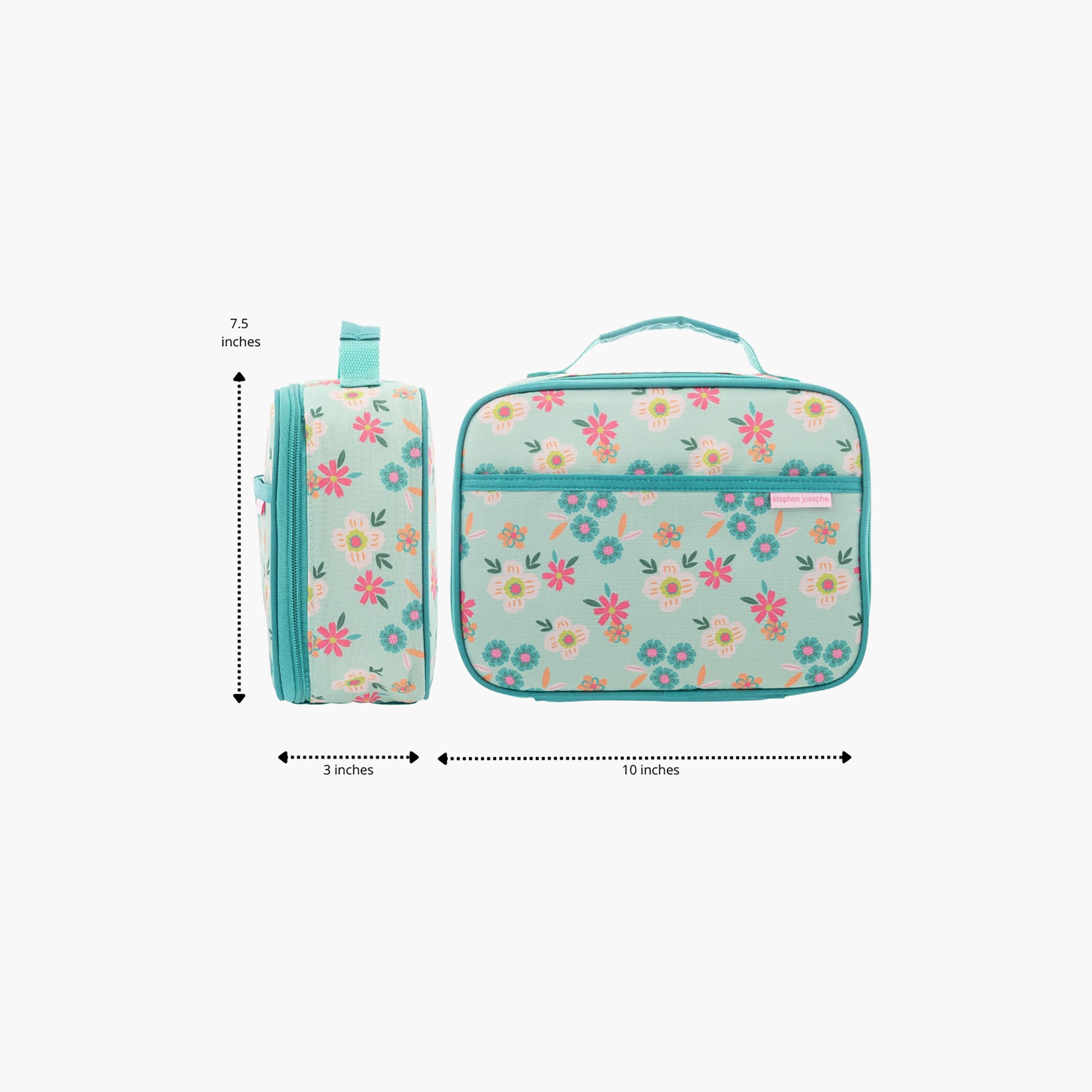 حقيبة غداء جونيور بنقشة زهور للبنات مع بطانة PEVA مقاومة للماء من ستيفن جوزيف-school-lunchessentials-lunchbags-image-5