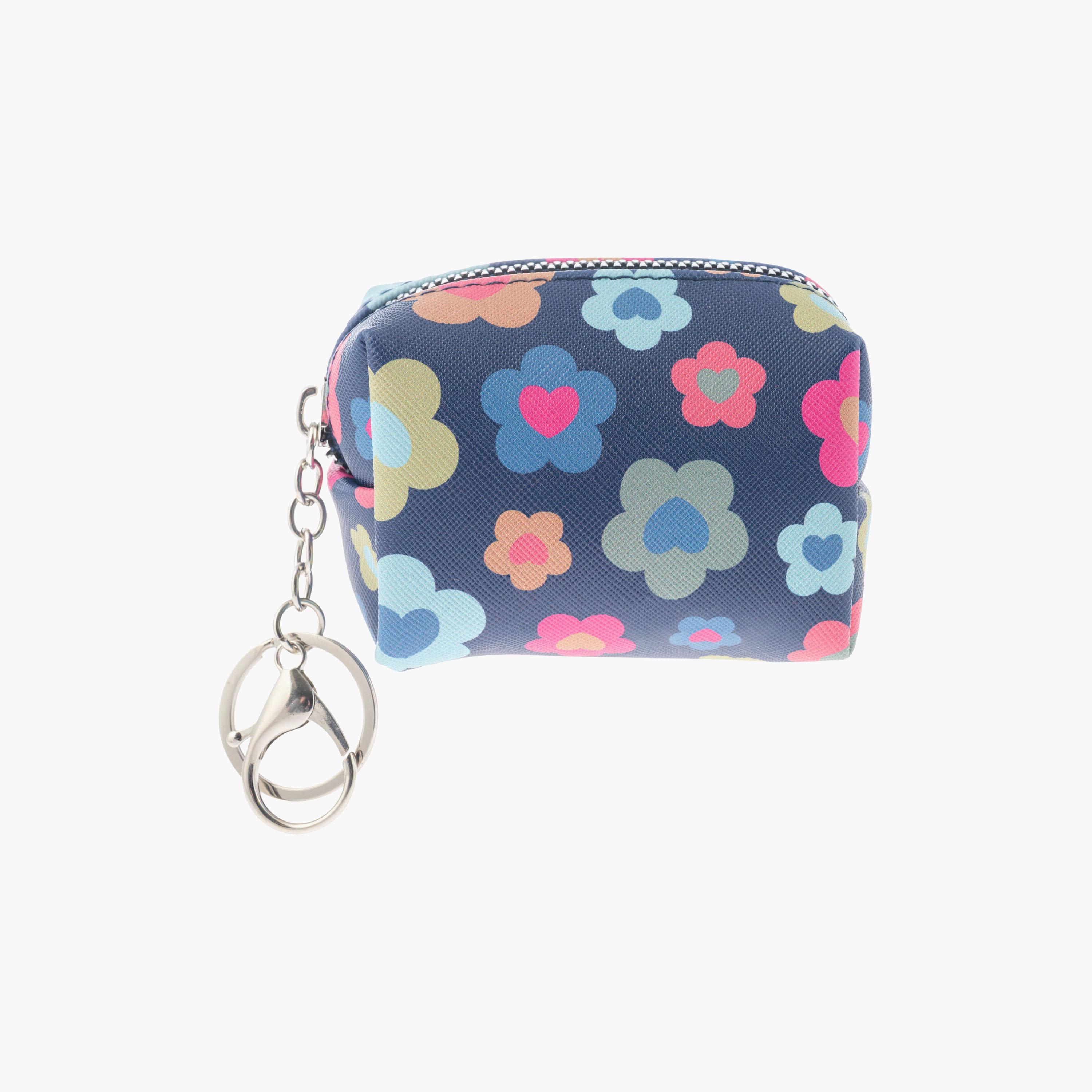 Stephen Joseph Flower Bag Charm Zipper Pouch for Girls 3-5 Yrs with Key Ring Clip-girls-accessories-bags-image-1