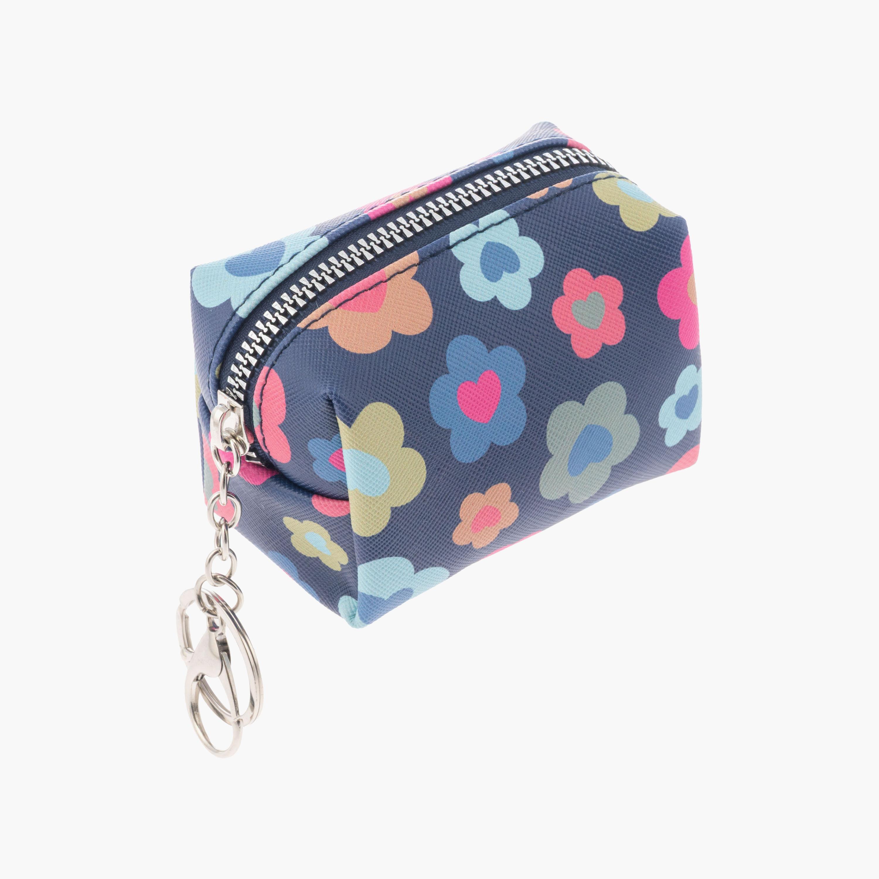 Stephen Joseph Flower Bag Charm Zipper Pouch for Girls 3-5 Yrs with Key Ring Clip-girls-accessories-bags-image-2
