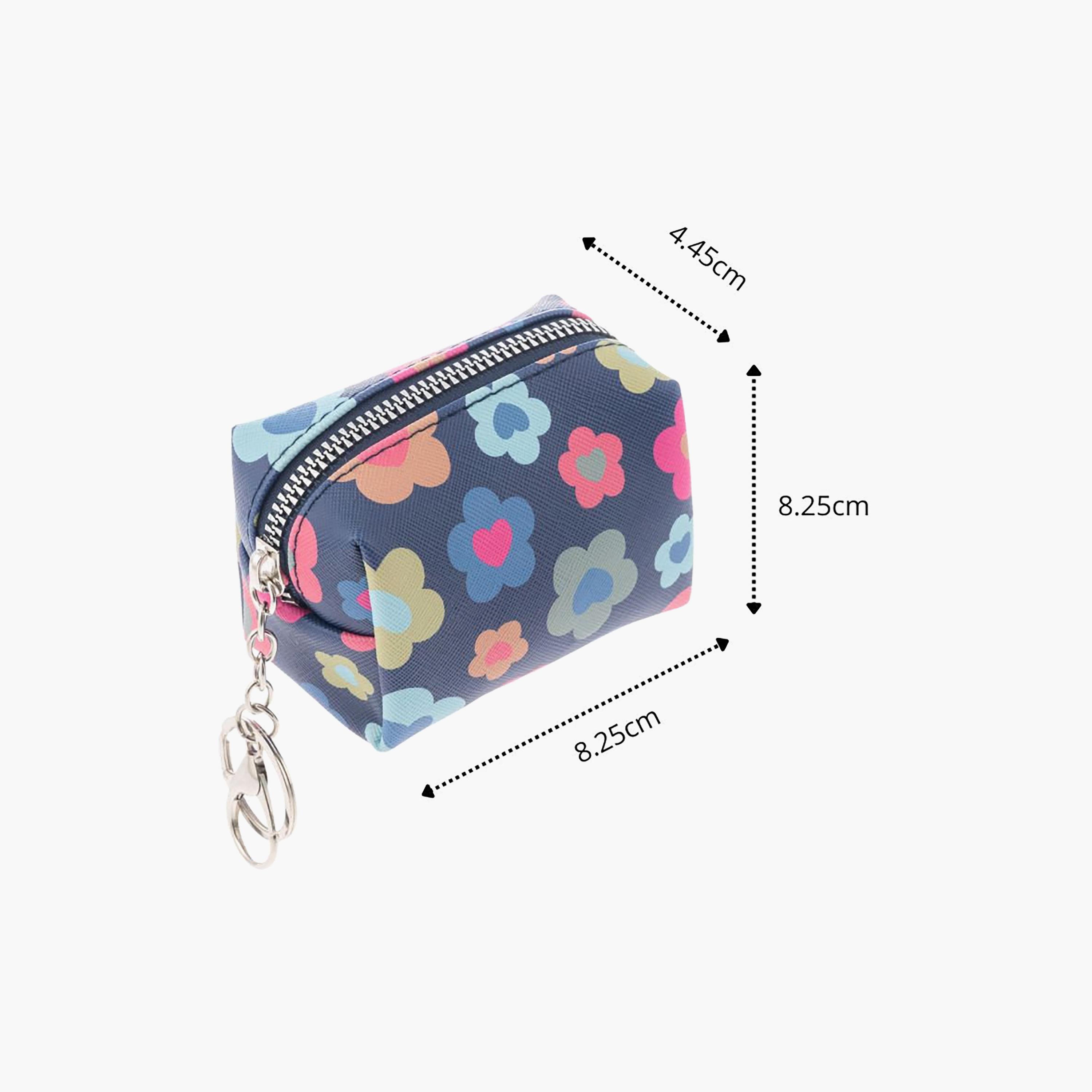 Stephen Joseph Flower Bag Charm Zipper Pouch for Girls 3-5 Yrs with Key Ring Clip-girls-accessories-bags-image-4