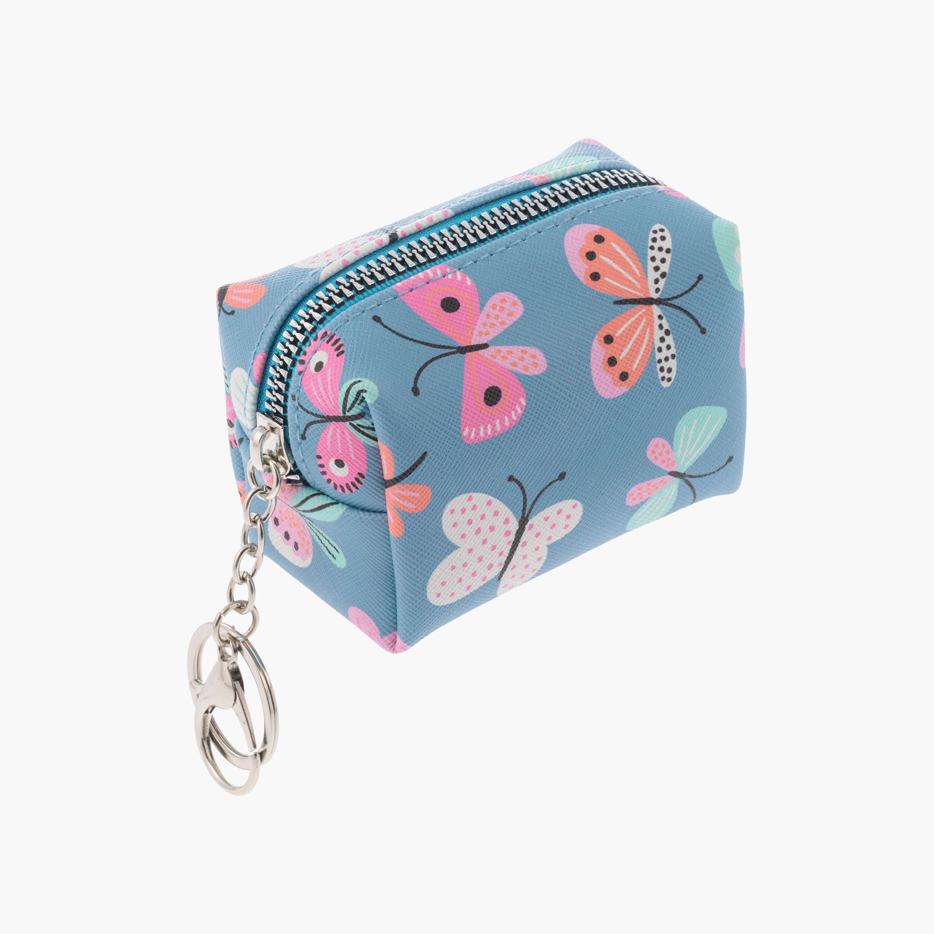 Stephen Joseph Butterfly Bag Charm Zipper Pouch for Girls 3-5 Yrs with Key Ring Clip-girls-accessories-bags-image-2