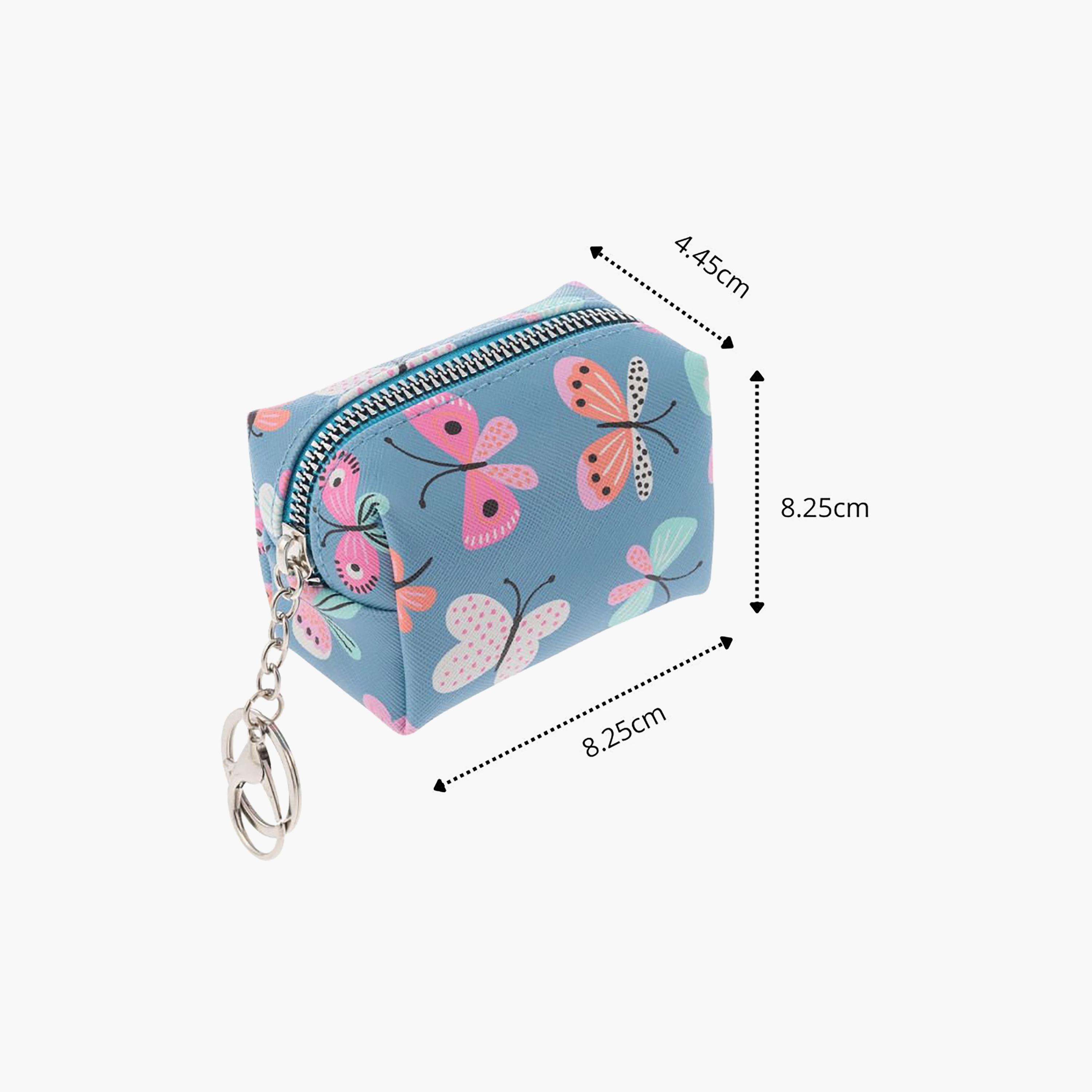 Stephen Joseph Butterfly Bag Charm Zipper Pouch for Girls 3-5 Yrs with Key Ring Clip-girls-accessories-bags-image-3