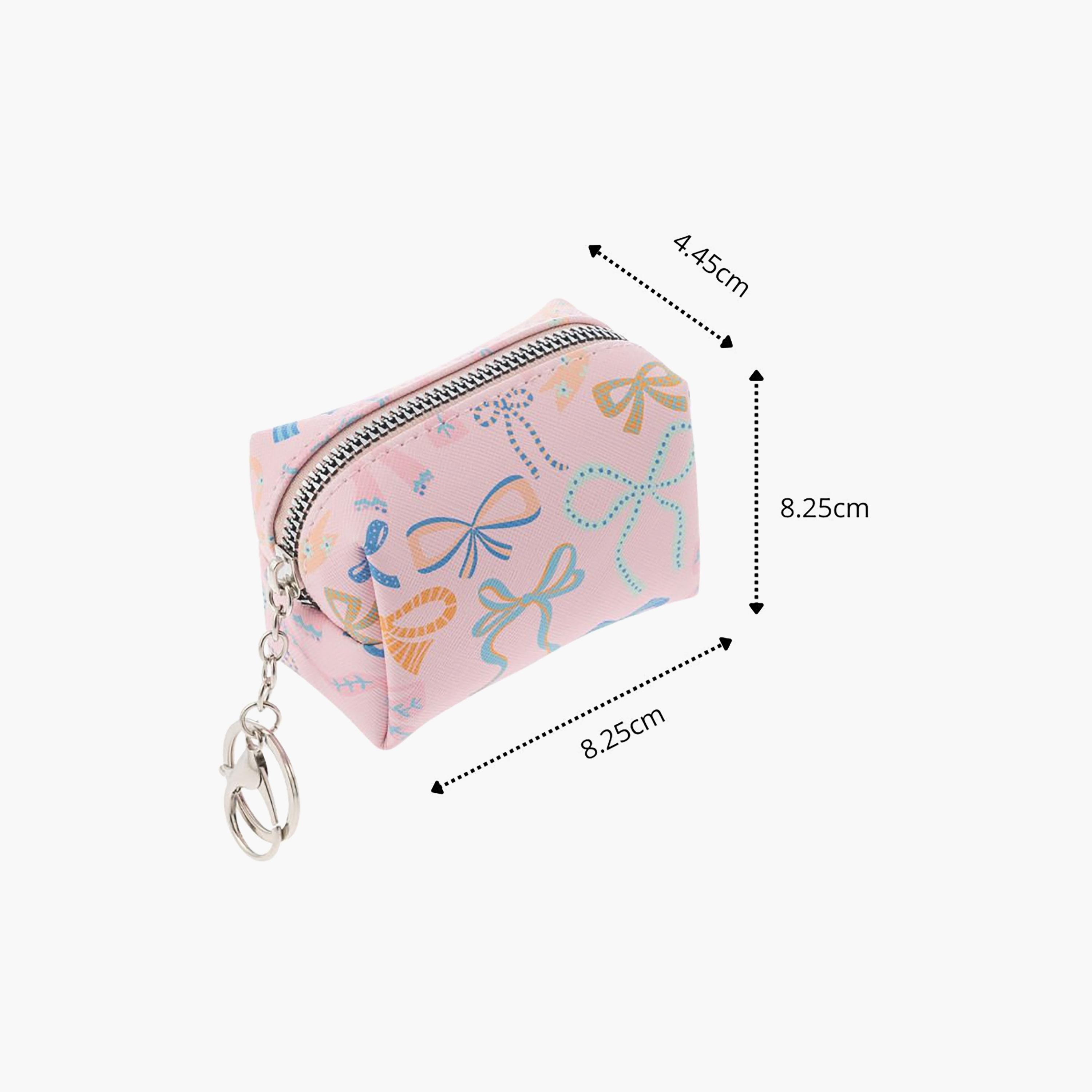 Stephen Joseph Bows Bag Charm Zipper Pouch for Girls 3-5 Yrs with Key Ring Clip-girls-accessories-bags-image-3