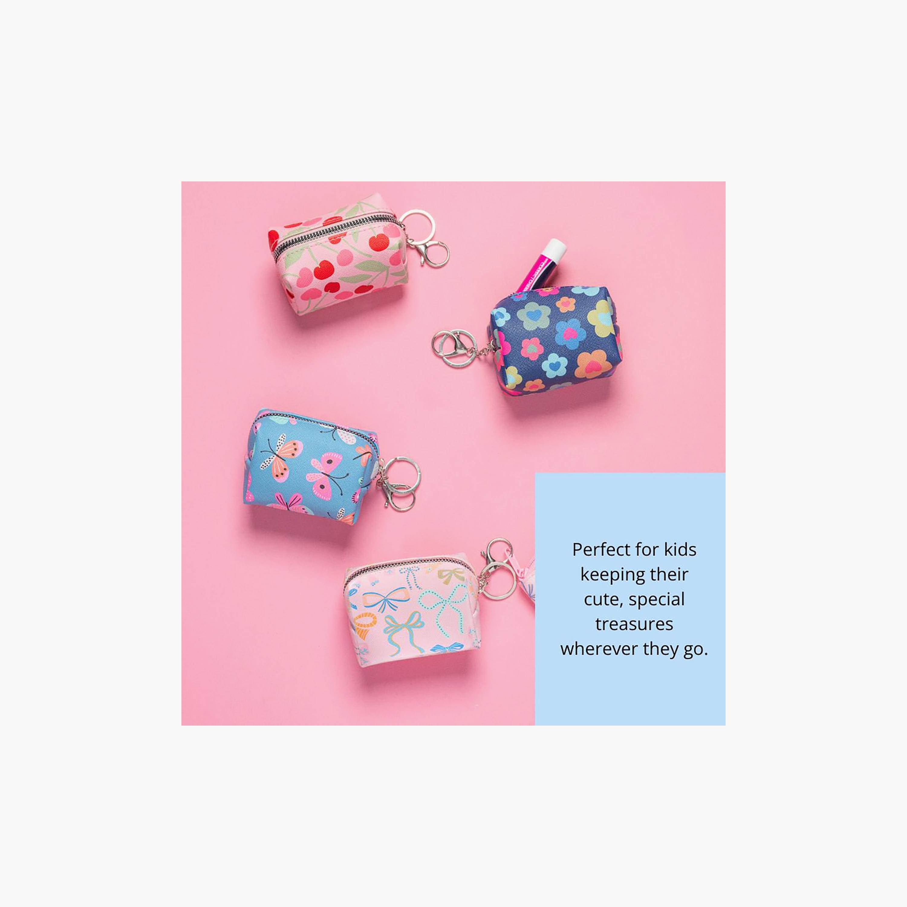Stephen Joseph Bows Bag Charm Zipper Pouch for Girls 3-5 Yrs with Key Ring Clip-girls-accessories-bags-image-4