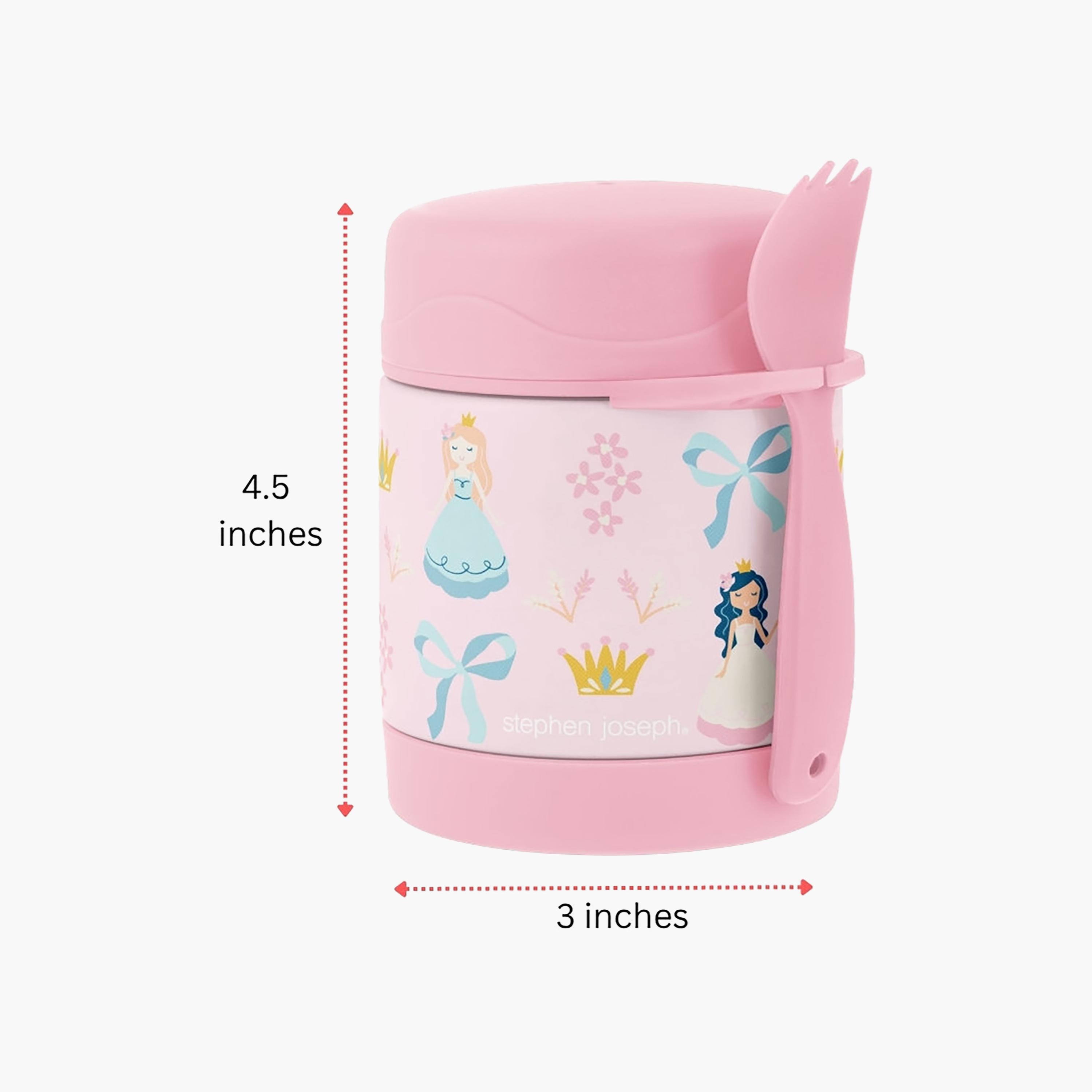 Stephen Joseph Princess Insulated Food Jar for Girls with Spoon-school-lunchessentials-lunchboxes-image-2