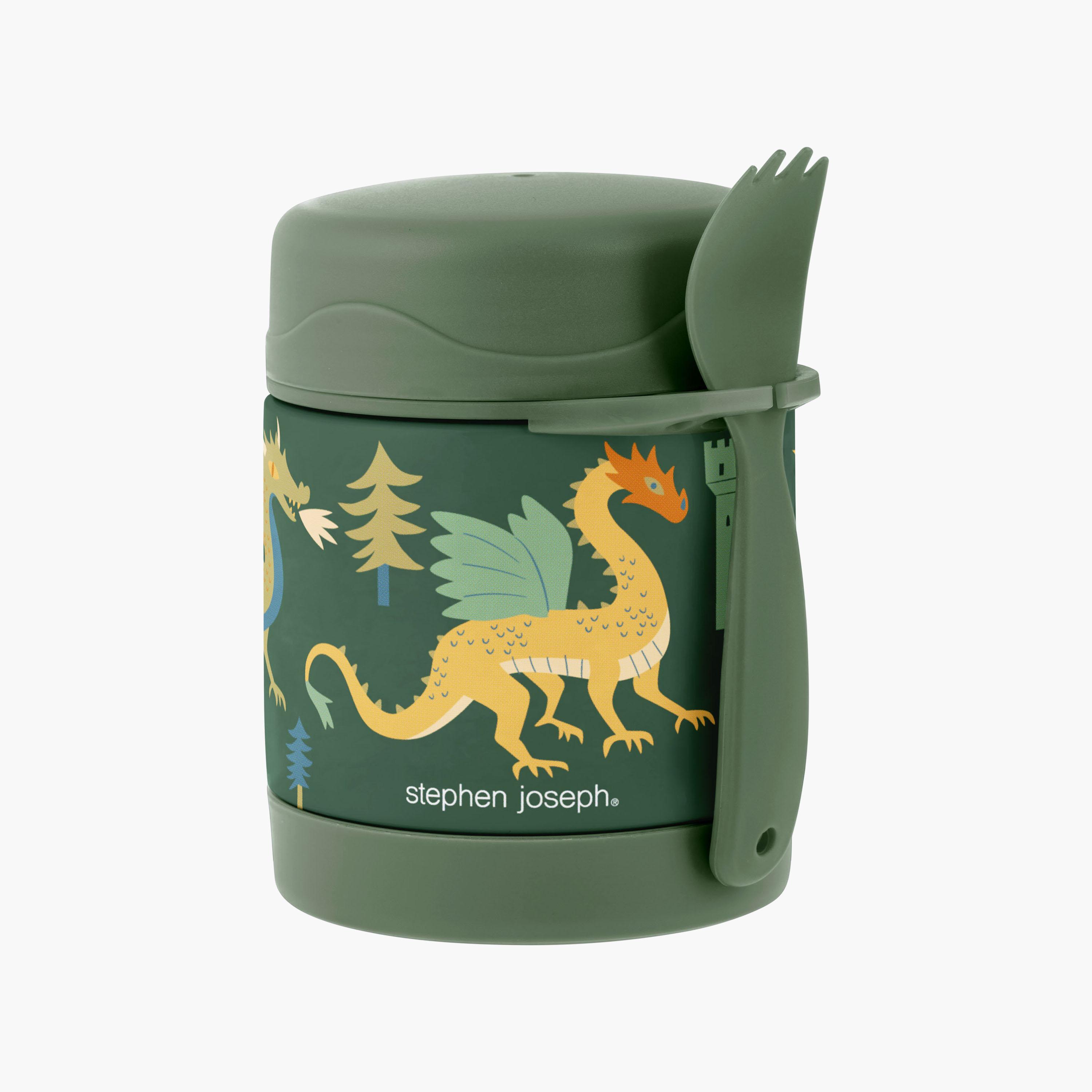 Stephen Joseph Dragon Insulated Food Jar for Boys with Spoon-school-lunchessentials-lunchboxes-image-1