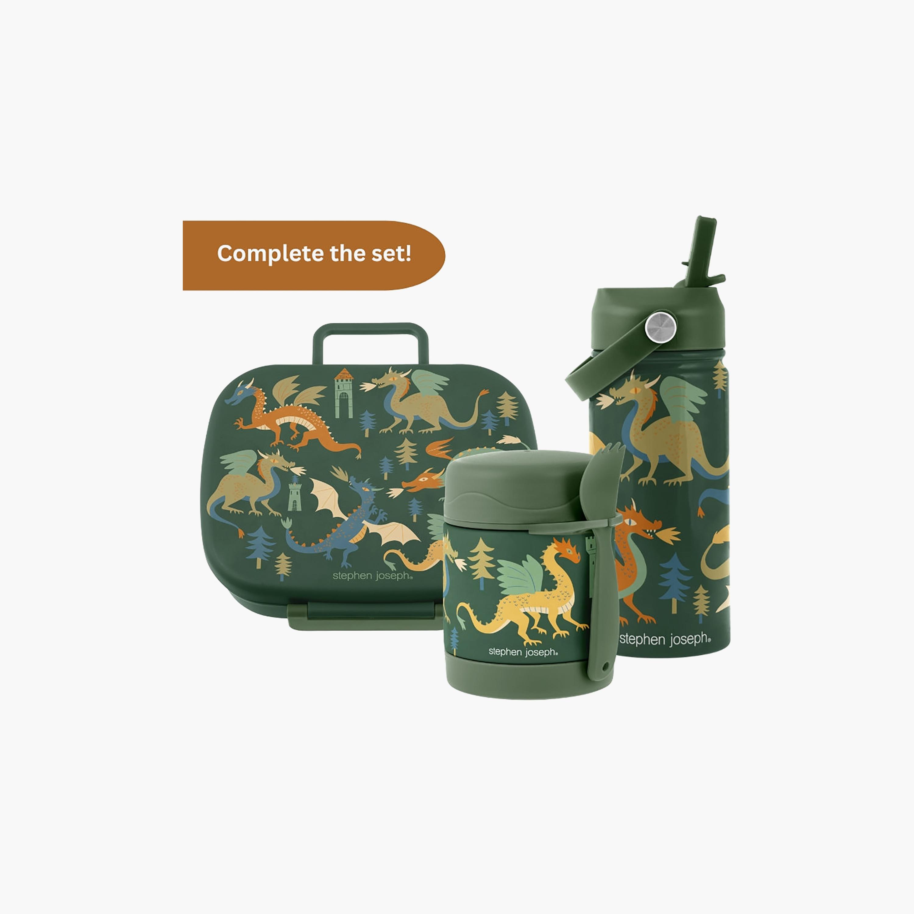 Stephen Joseph Dragon Insulated Food Jar for Boys with Spoon-school-lunchessentials-lunchboxes-image-5