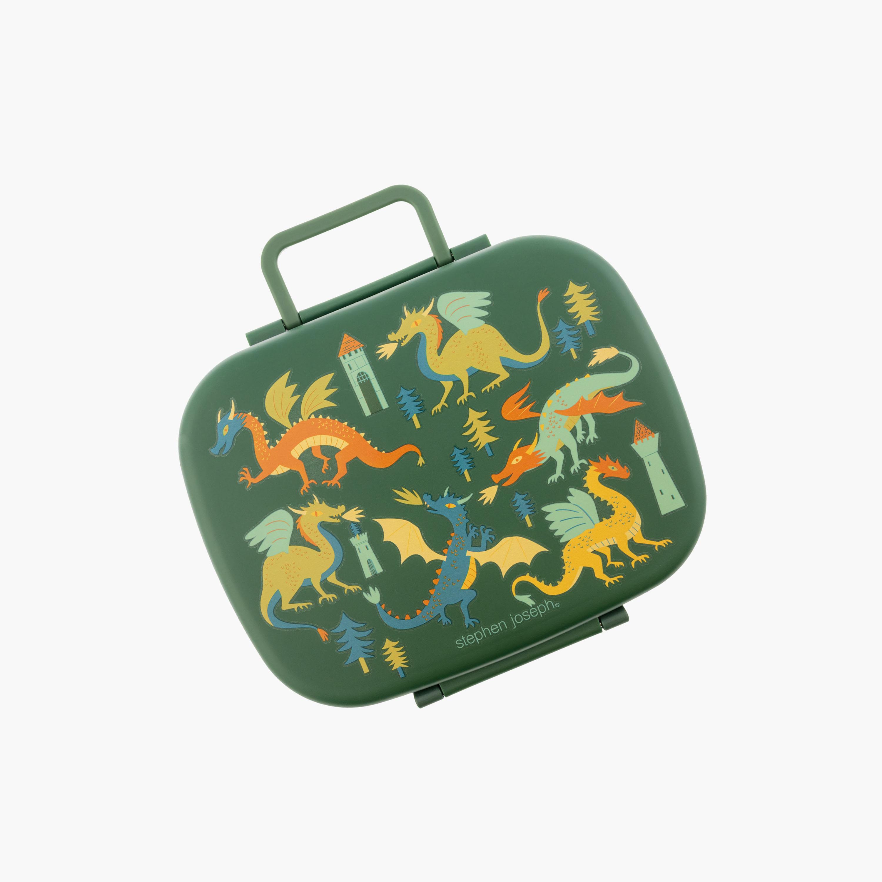 صندوق غداء بينتو بنقشة تنين للأولاد مع صينية قابلة للإزالة من ستيفن جوزيف-school-lunchessentials-lunchboxes-image-1