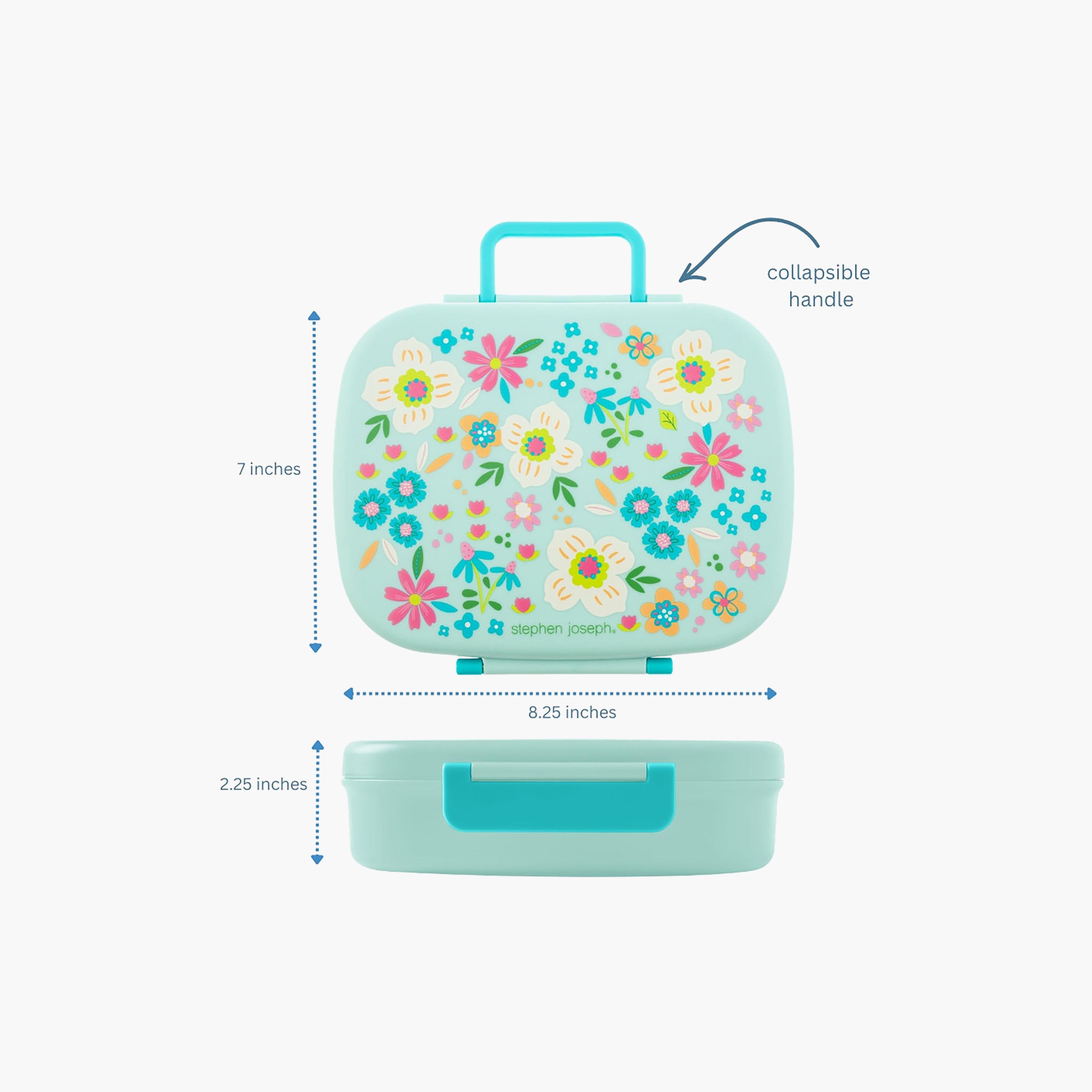 صندوق غداء بينتو بنقشة زهور للبنات مع صينية قابلة للإزالة من ستيفن جوزيف-school-lunchessentials-lunchboxes-image-9