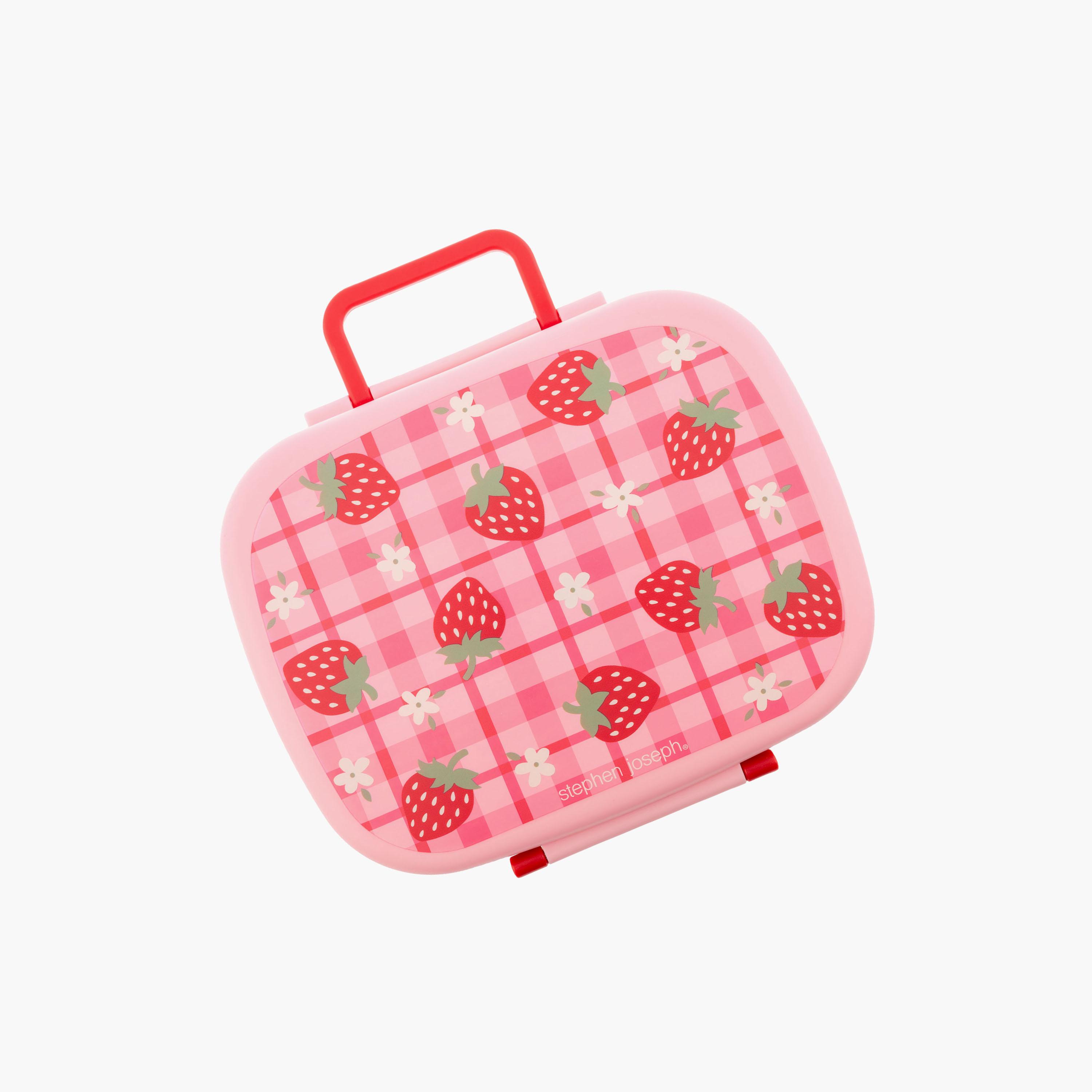 صندوق غداء بينتو بنقشة فراولة للبنات مع صينية قابلة للإزالة من ستيفن جوزيف-school-lunchessentials-lunchboxes-image-1
