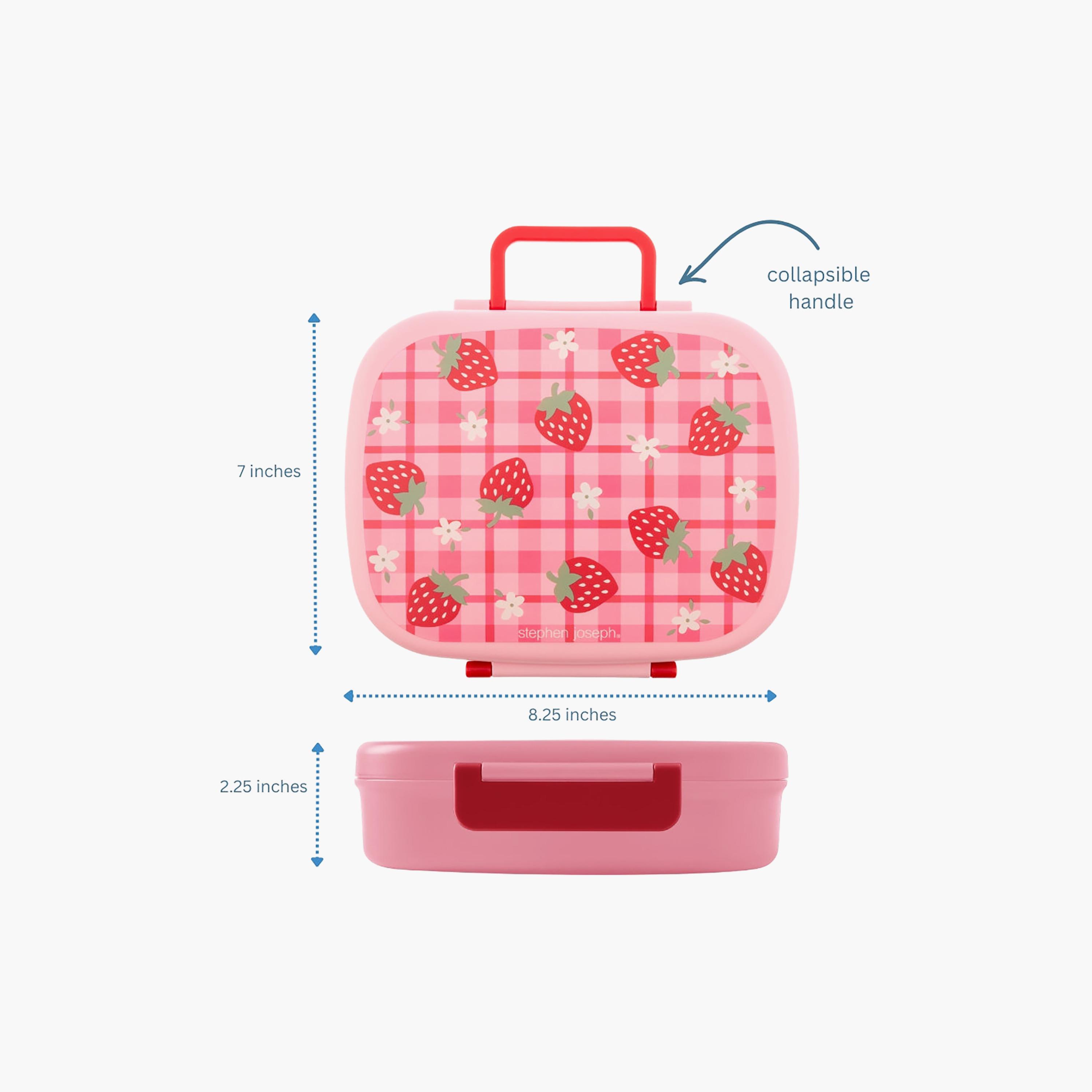 صندوق غداء بينتو بنقشة فراولة للبنات مع صينية قابلة للإزالة من ستيفن جوزيف-school-lunchessentials-lunchboxes-image-9