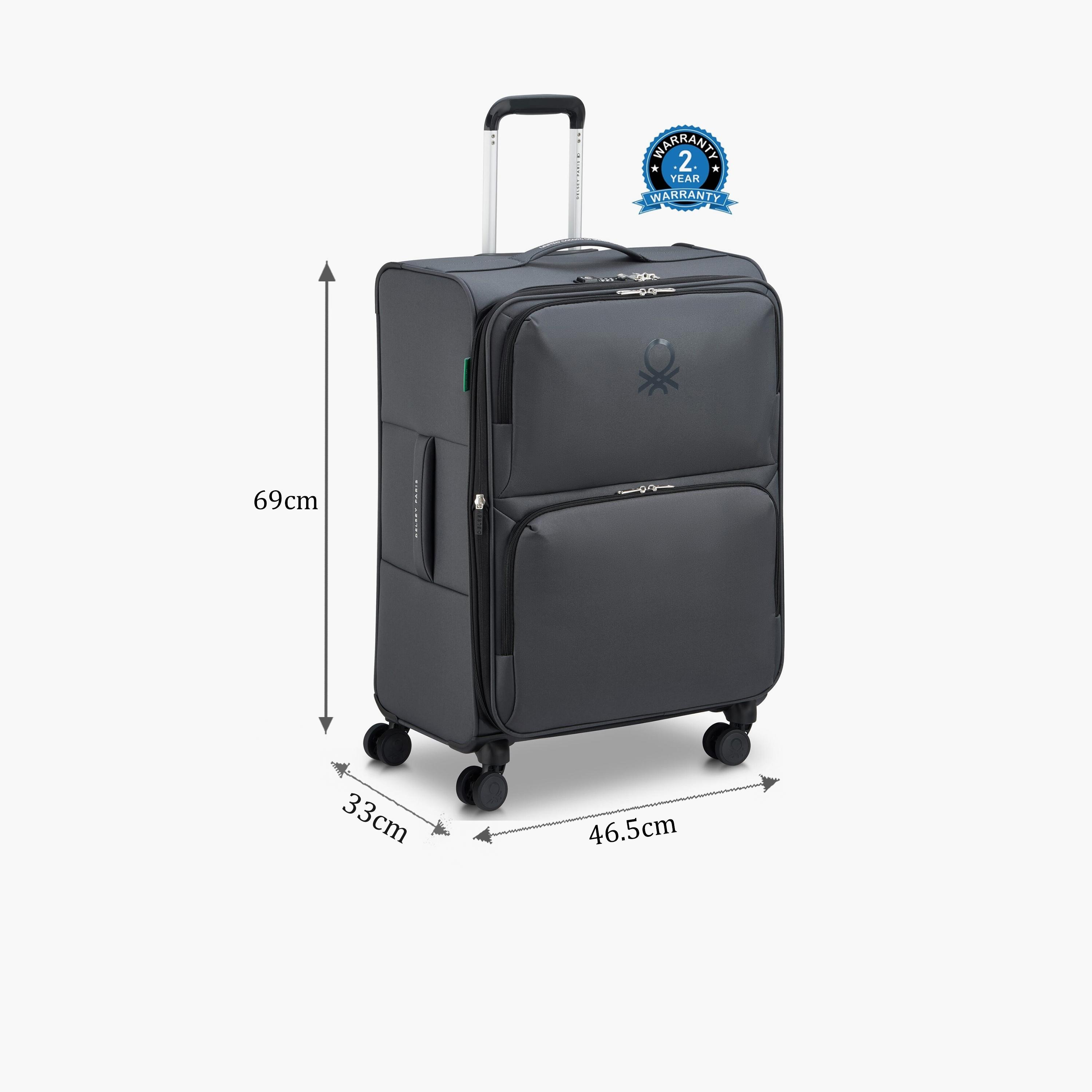 United Colors of Benetton by Delsey 69 CM Medium Check-in Polyester Soft-Sided 4-Wheeler Spinner Trolley Bag with TSA Lock-travel-luggagesandbags-luggage-image-2