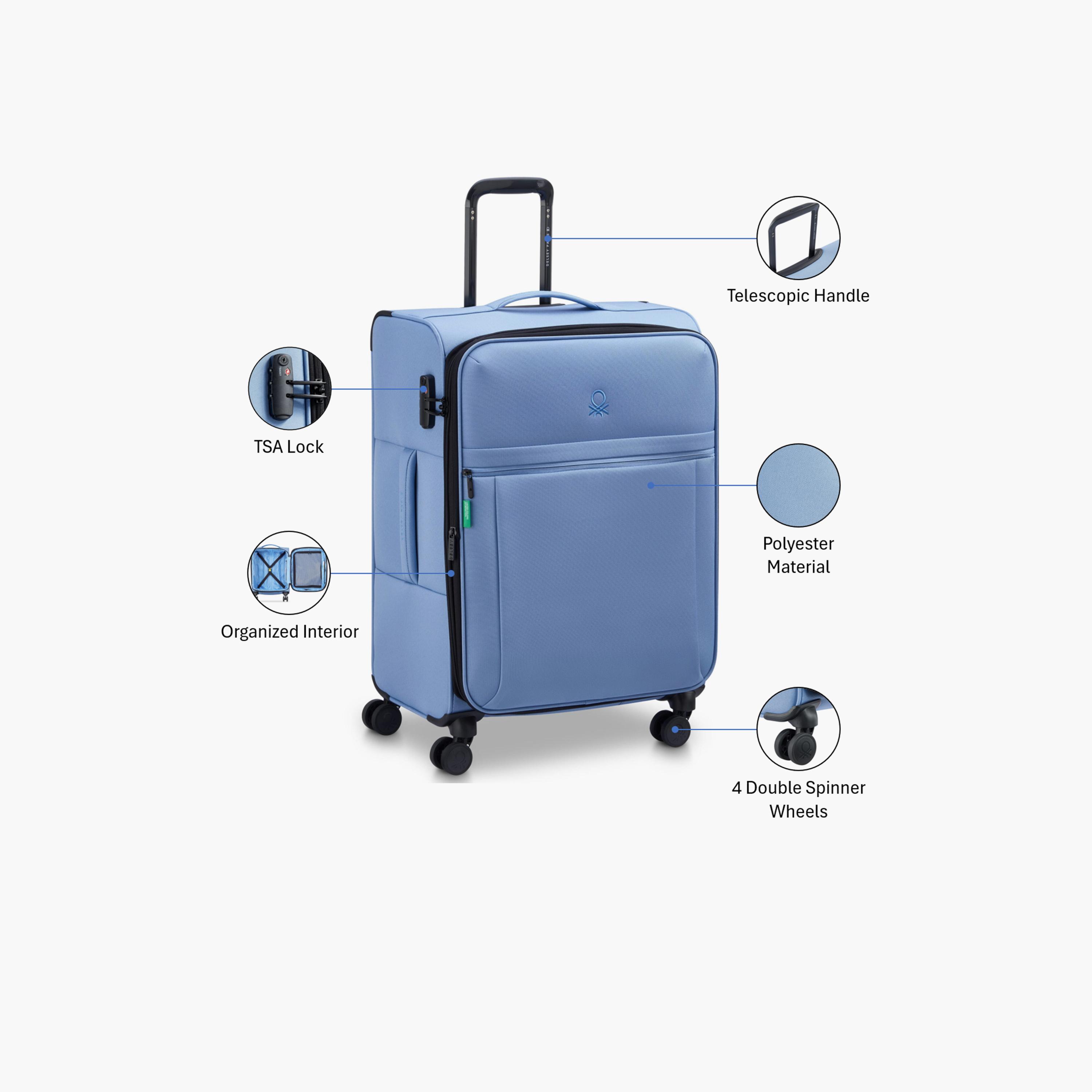 United Colors of Benetton by Delsey 69 CM Medium Check-in Polyester Soft-Sided 4-Wheeler Spinner Trolley Bag with TSA Lock-travel-luggagesandbags-luggage-image-3