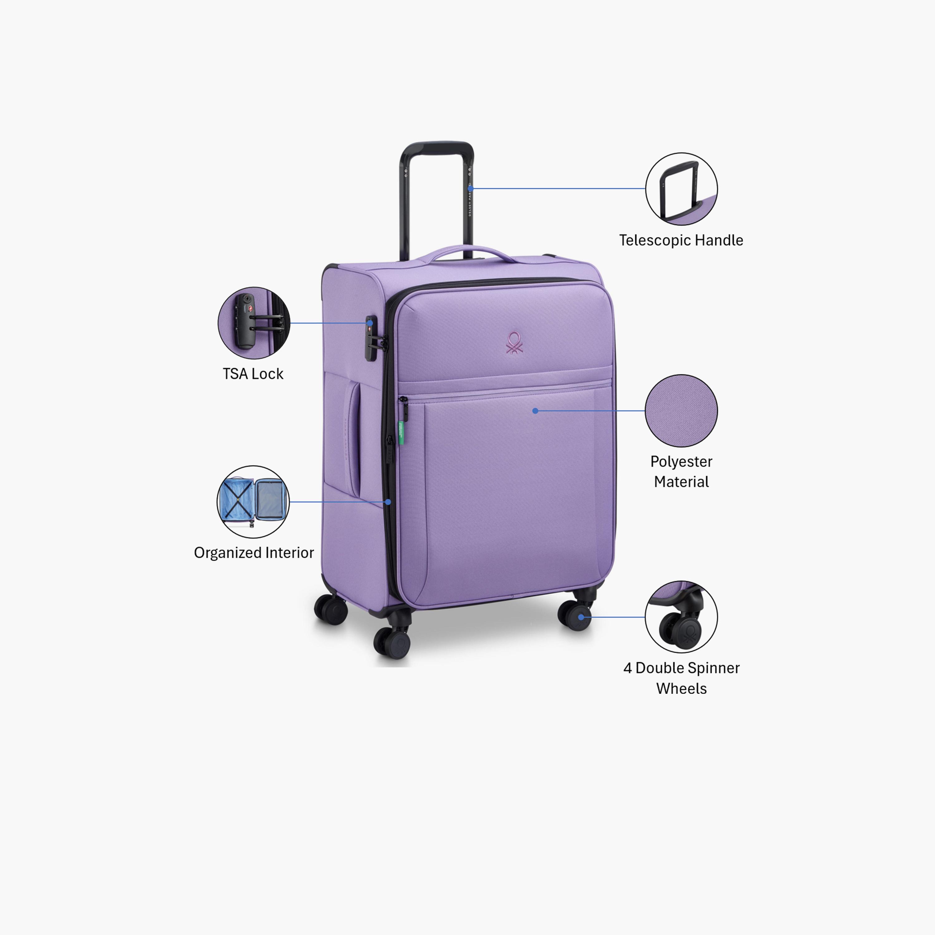 United Colors of Benetton by Delsey 69 CM Medium Check-in Polyester Soft-Sided 4-Wheeler Spinner Trolley Bag with TSA Lock-travel-luggagesandbags-luggage-image-3