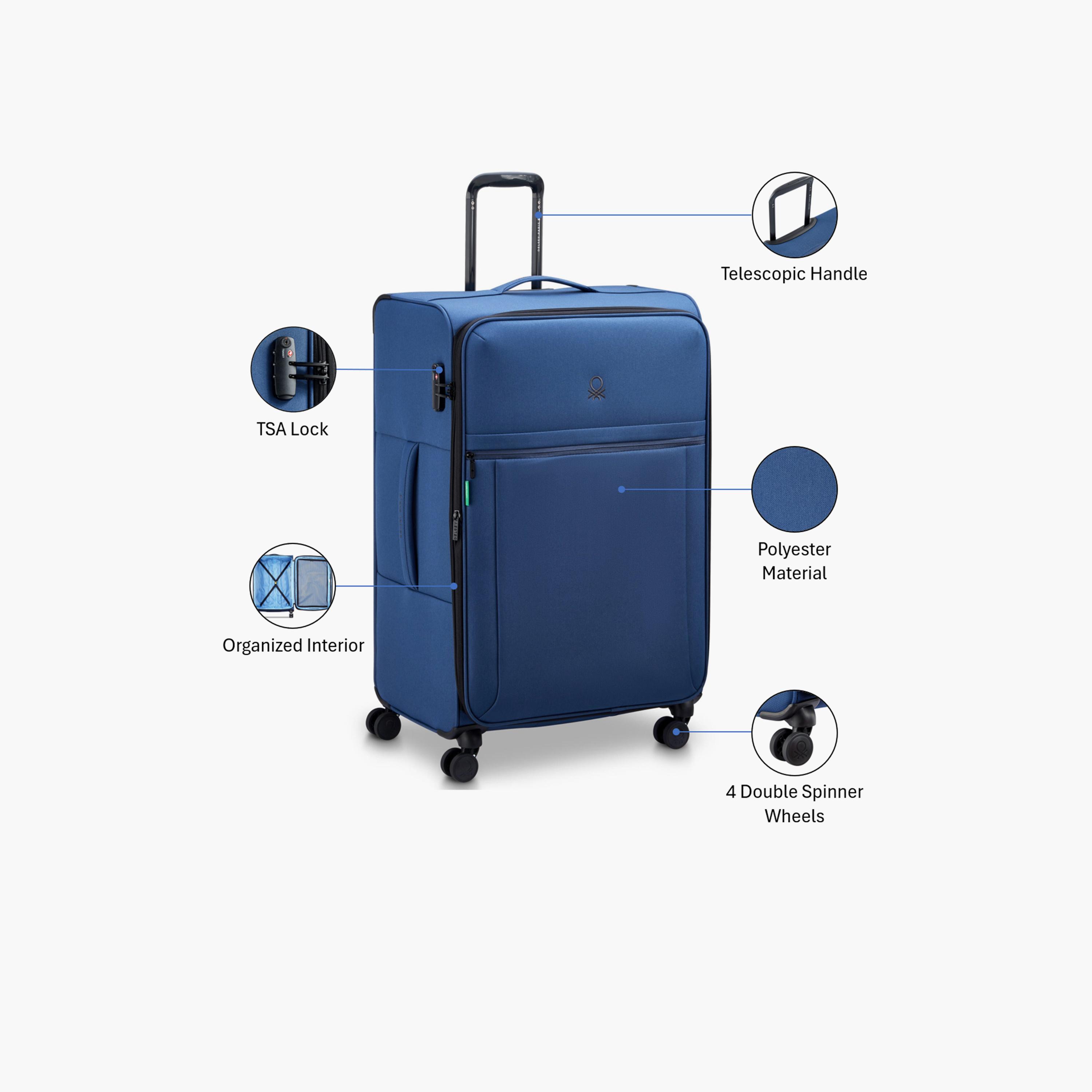 United Colors of Benetton by Delsey 81 CM Large Check-in Polyester Soft-Sided 4-Wheeler Spinner Trolley Bag with TSA Lock-travel-luggagesandbags-luggage-image-3